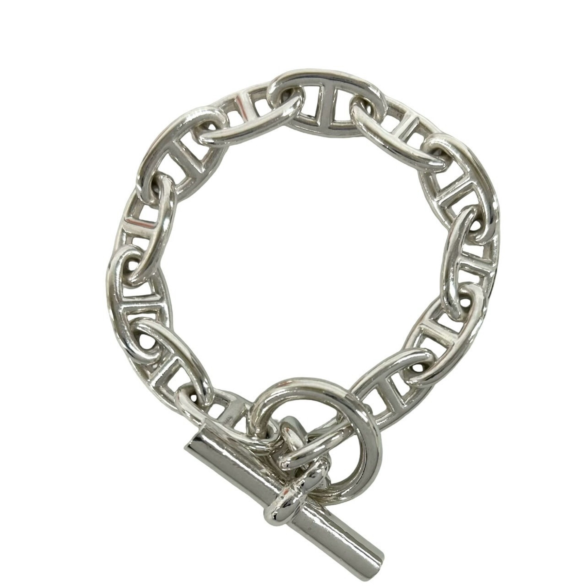 HERMES Chaine d\'Ancre GM 13-link bracelet, sterling silver 925 chain bangle accessory for men, silv