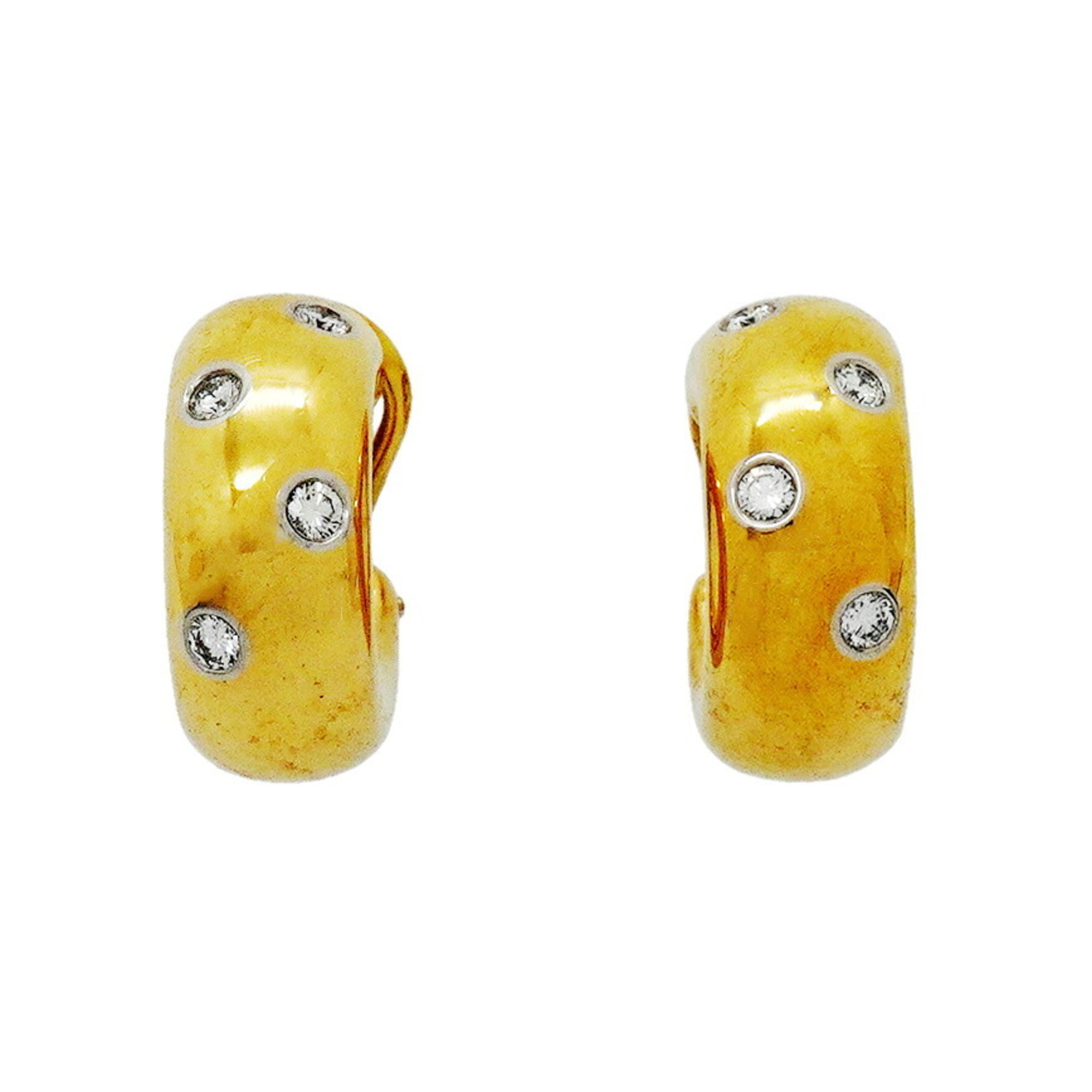 Tiffany & Co. Dots Earrings, 18K Yellow Gold (KYG), Platinum (Pt950), Diamond, Ladies\' Earrings