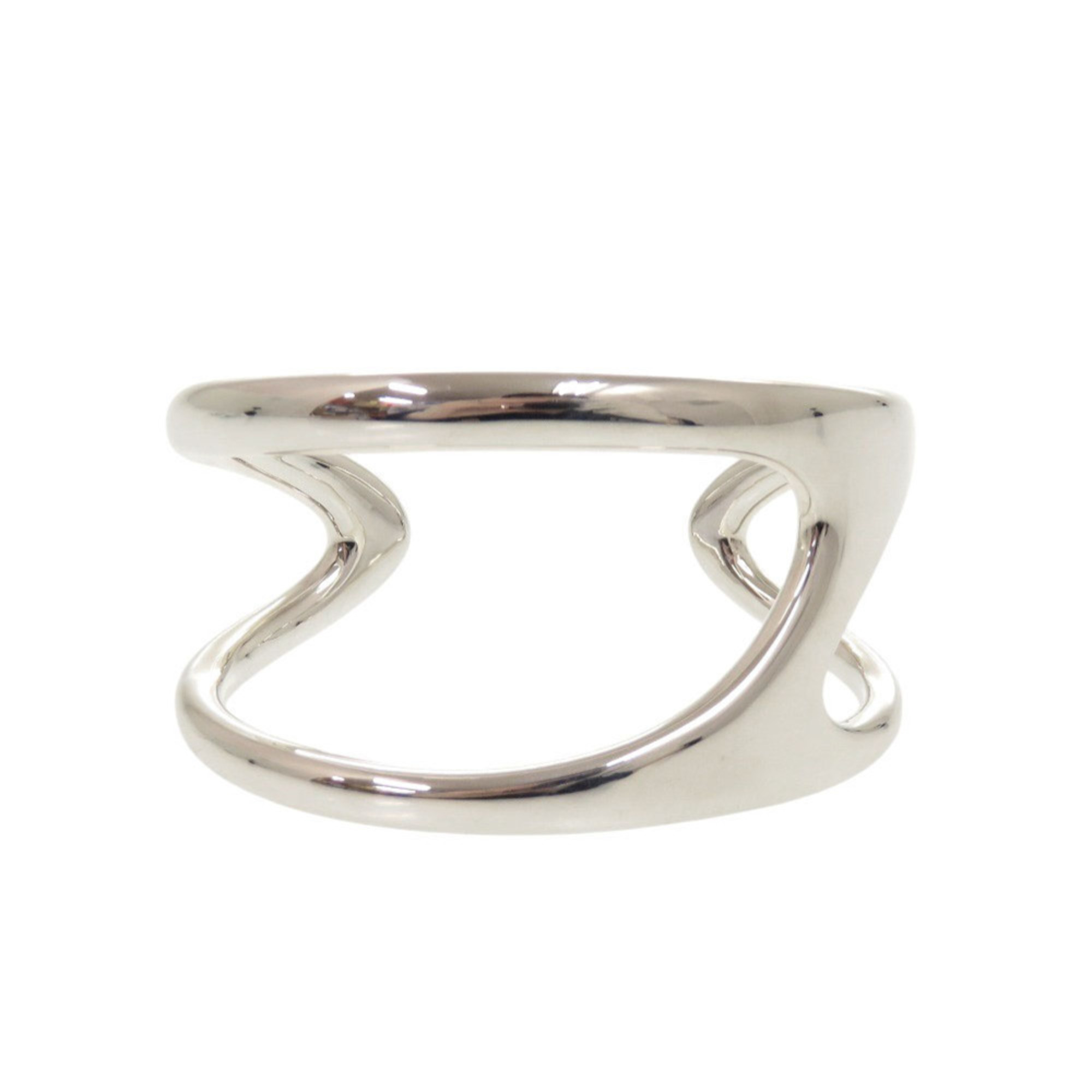 Excellent condition Hermes Chaine d\'Ancre Punk #14 Sterling Silver 925 Bangle Bracelet 1182HERMES