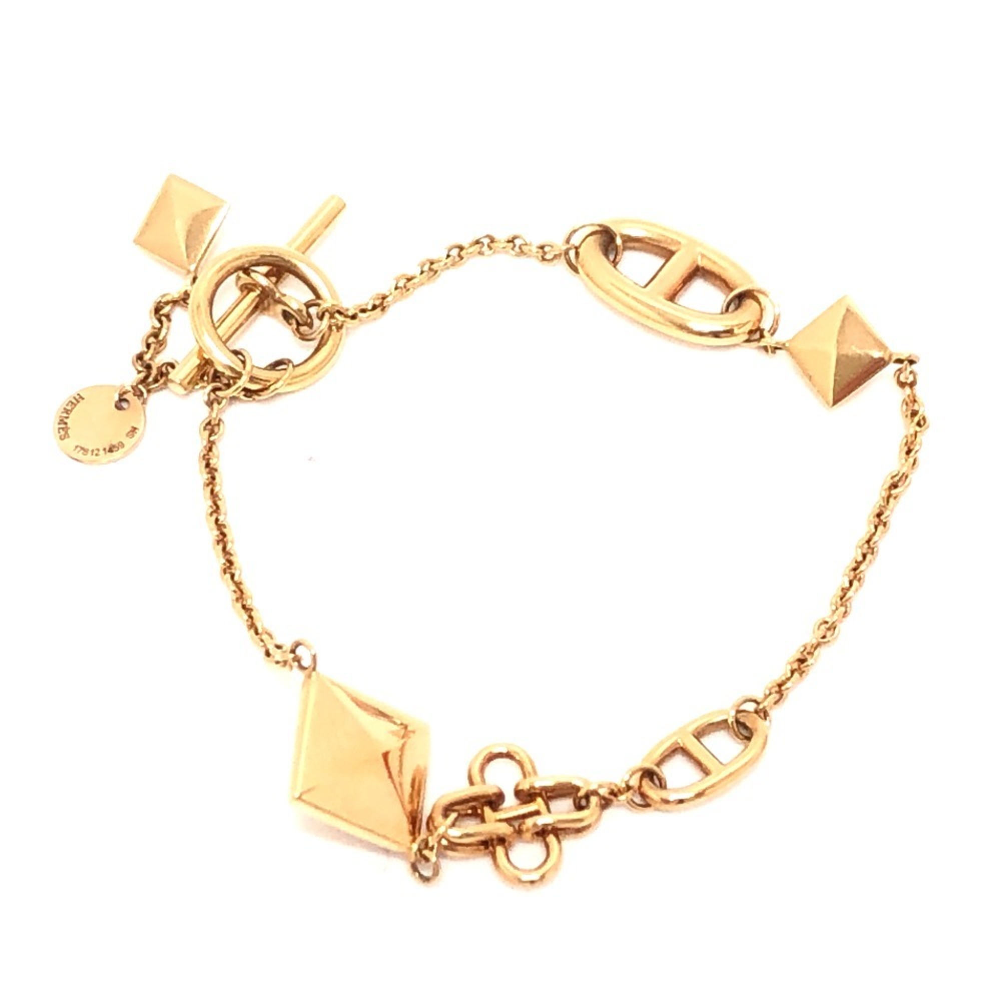 HERMES 750PG Chaine d\'Ancre Medor Ronde Multi K18PG Bracelet Women\'s Rose Gold
