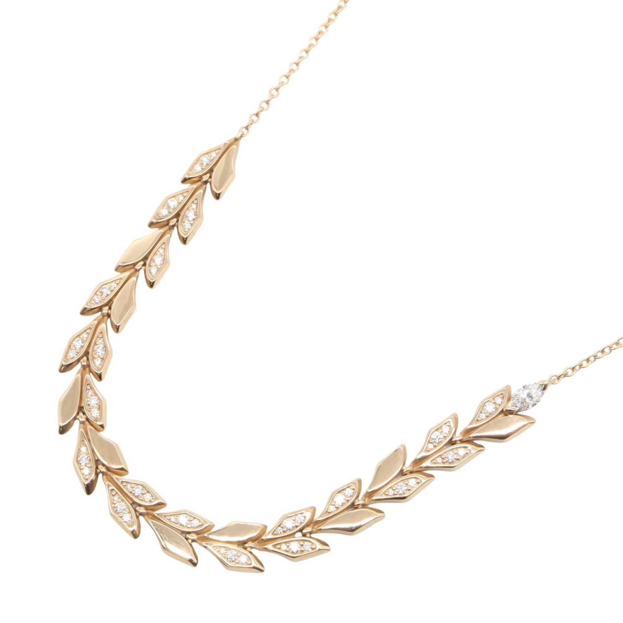 Tiffany & Co. Victoria Vine Diamond Necklace, 18K Pink Gold (PG), Women\'s Tone, Clear Tone