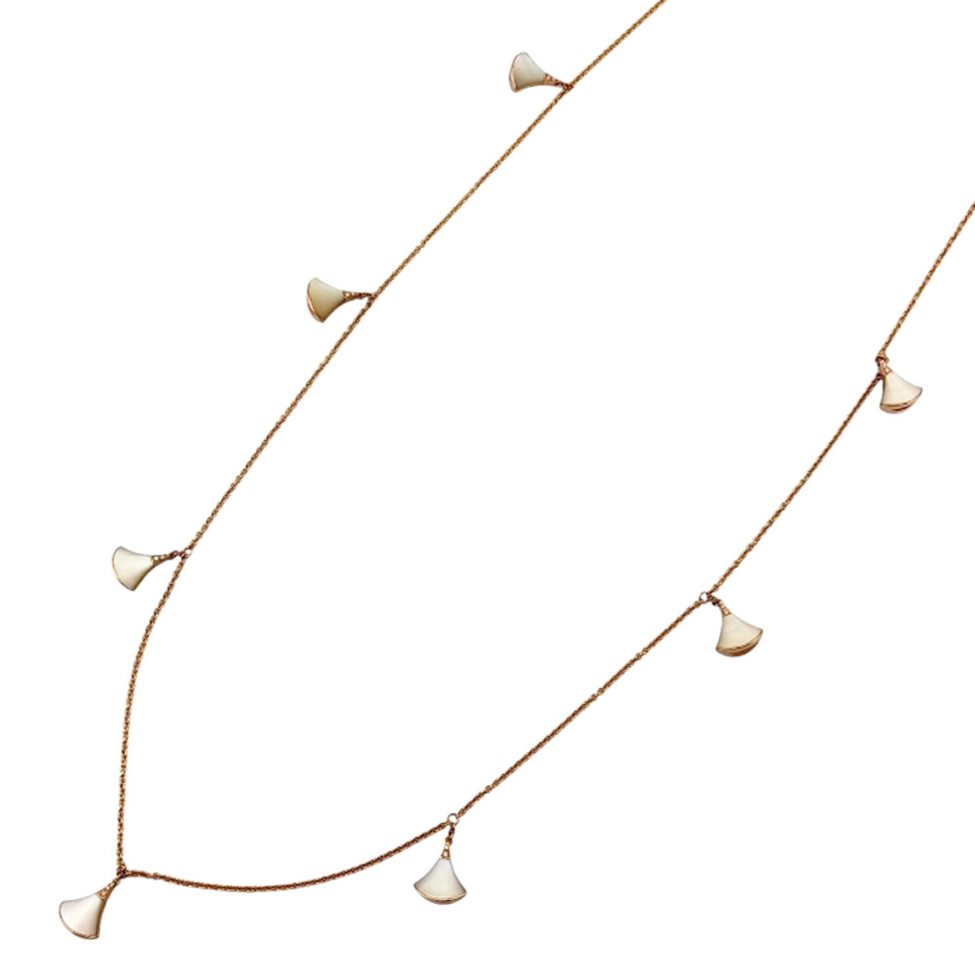 Bvlgari Bulgari Diva Dream Necklace, 18K Pink Gold, Mother-of-Pearl, Diamond, Women\'s Long Necklace