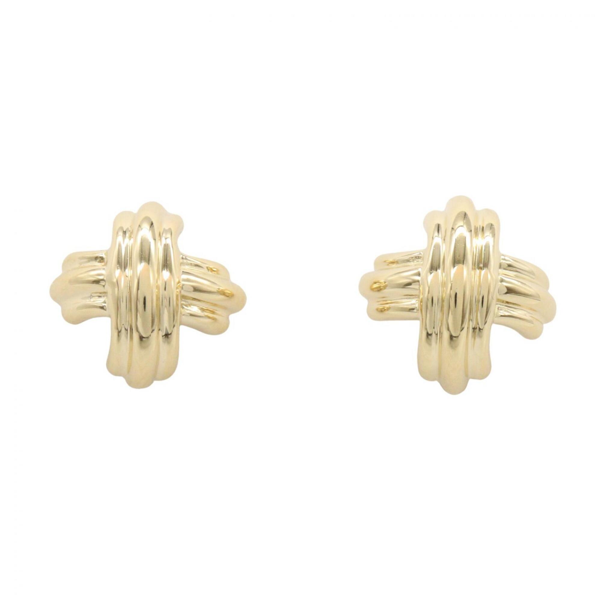 Tiffany & Co. Signature Cross Earrings, 18K (Yellow Gold), Women\'s Jewelry, Gold Tone