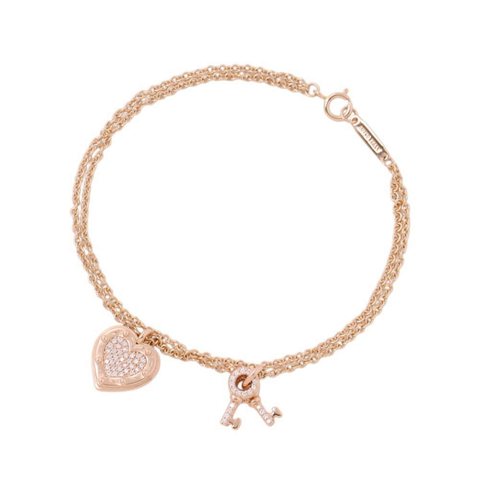 Tiffany & Co. Return to Love Heart Tag Key Diamond Bracelet in 18K Pink Gold. (Tiffany Bracelet)