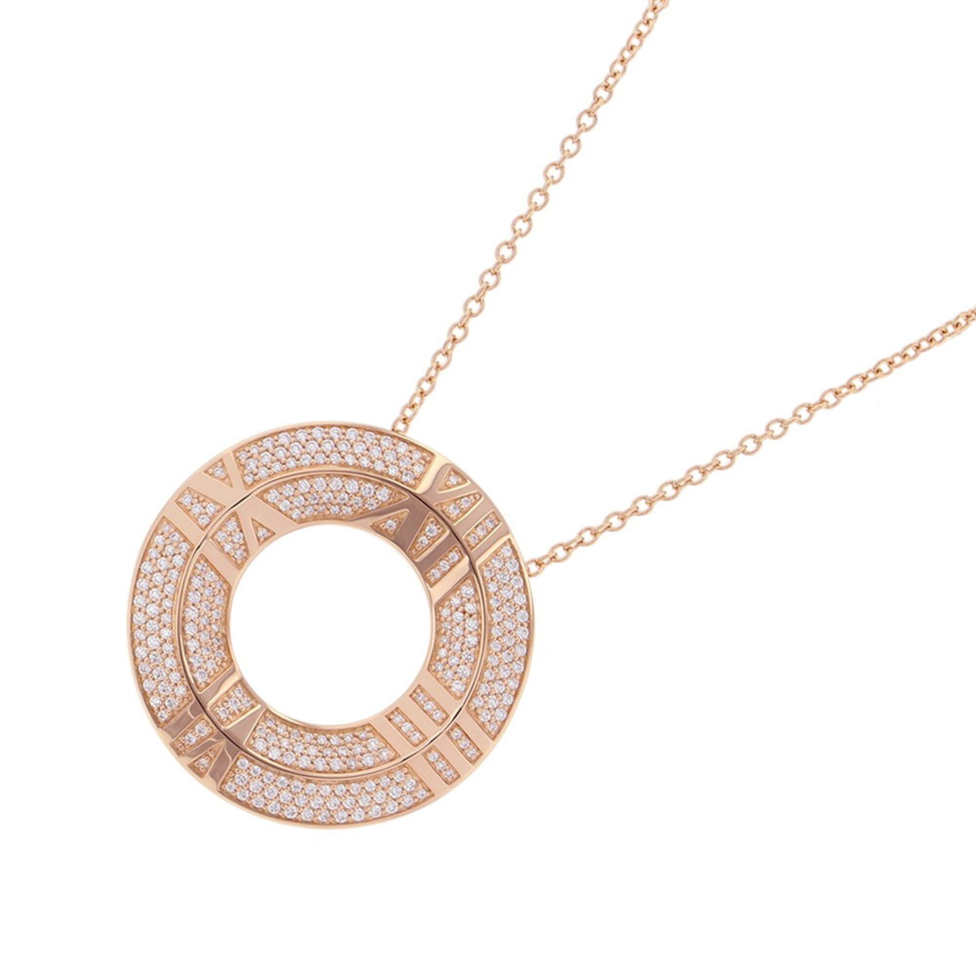 Tiffany & Co. Atlas X Closed Circle Diamond Necklace, 0.57ct Total, 18K Pink Gold. (Tiffany Pendant)
