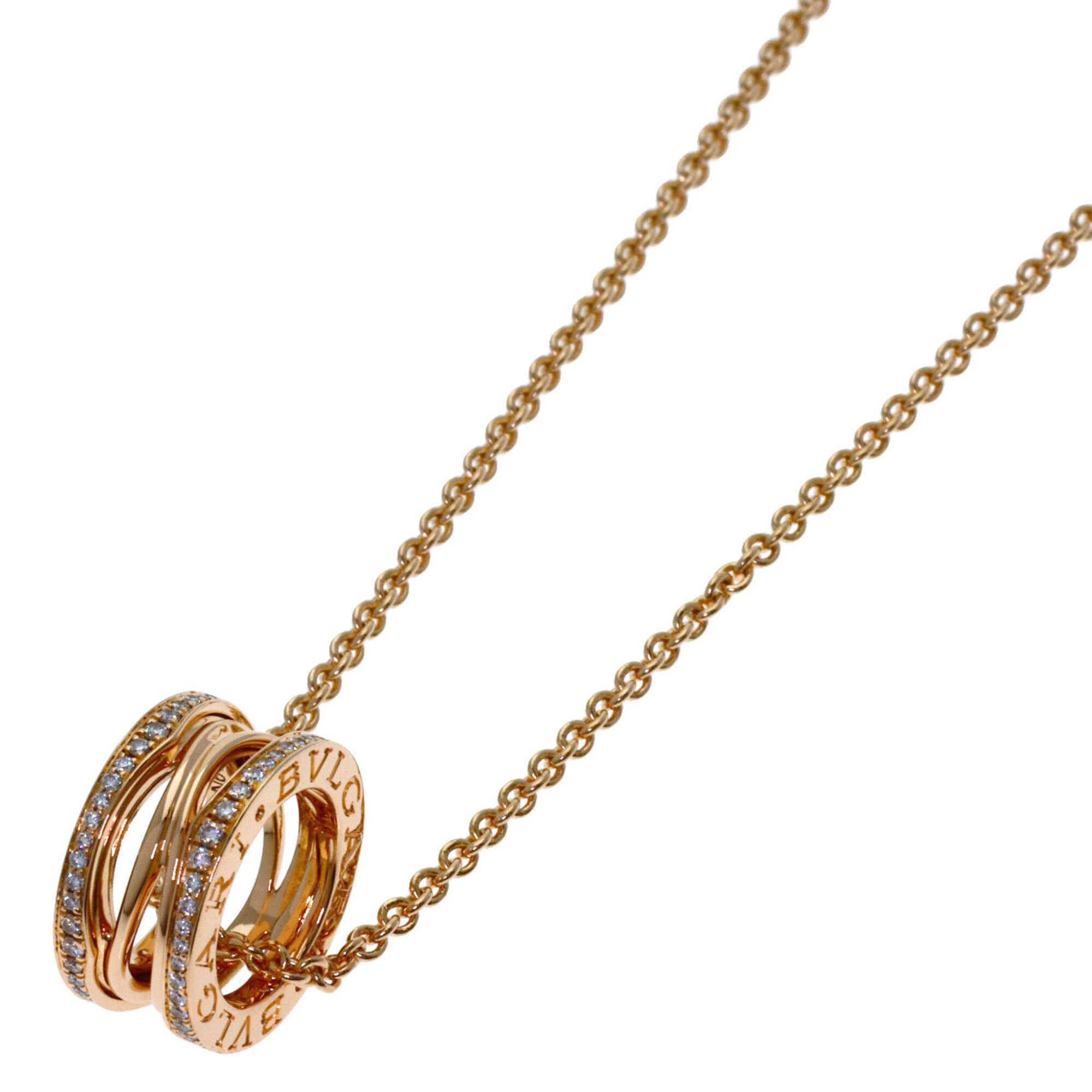 BVLGARI B-zero1 Legend Diamond Necklace 18K Pink Gold Women\'s