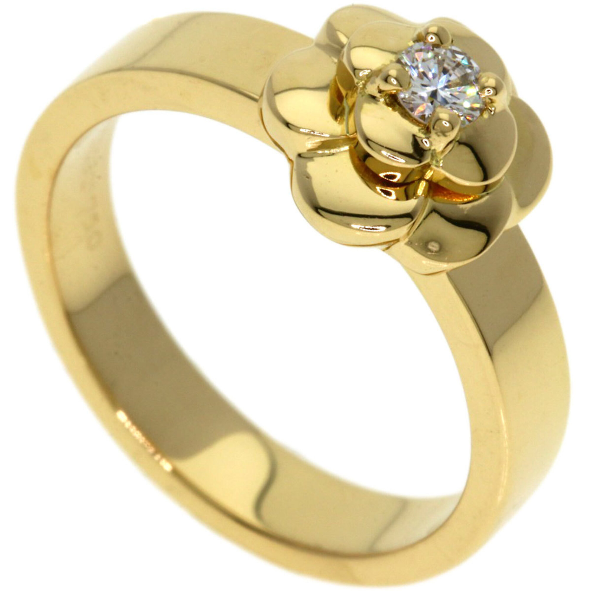 Chanel Camellia Diamond Ring, 18K Yellow Gold, Women\'s.