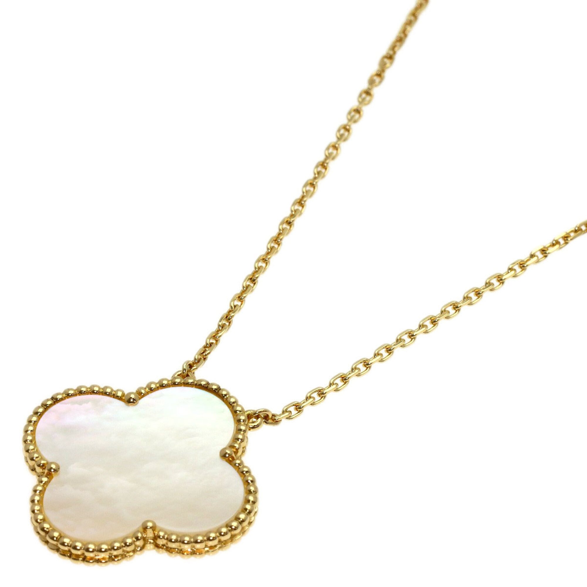 Van Cleef & Arpels Magic Alhambra White Shell Necklace, 18K Yellow Gold, Women\'s.