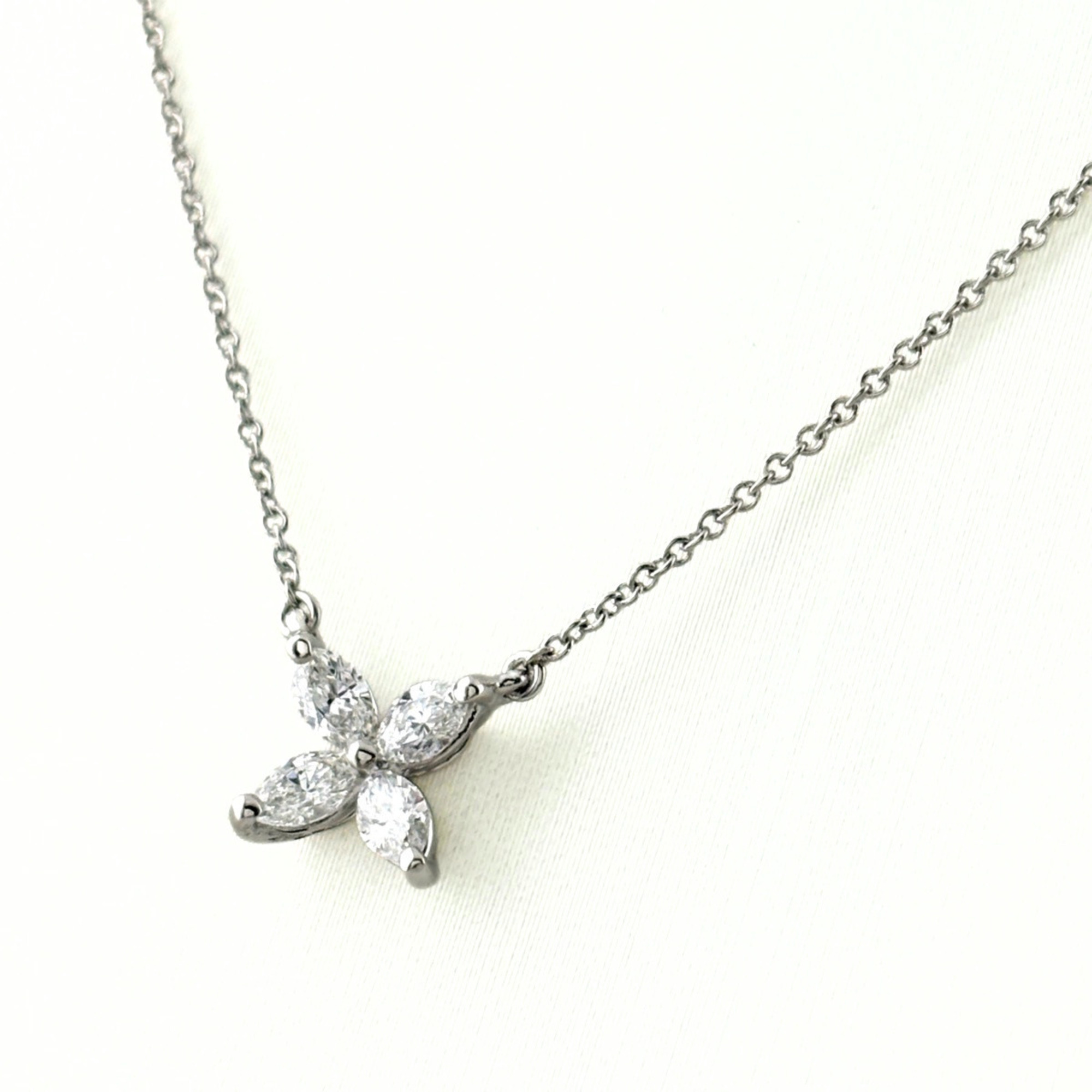 Tiffany & Co. Victoria Platinum Melee Diamond Necklace Pt950 Women\'s