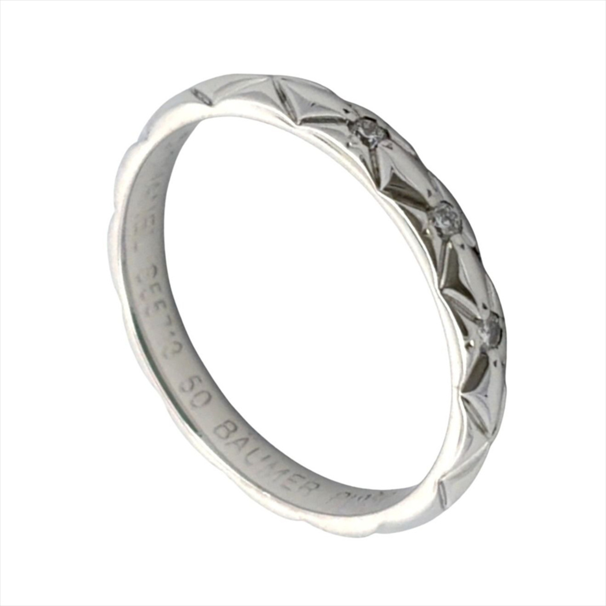 Chanel Coco Crush 3-Diamond Ring, Size #50, Platinum 950, 2.9g, Women\'s Ring