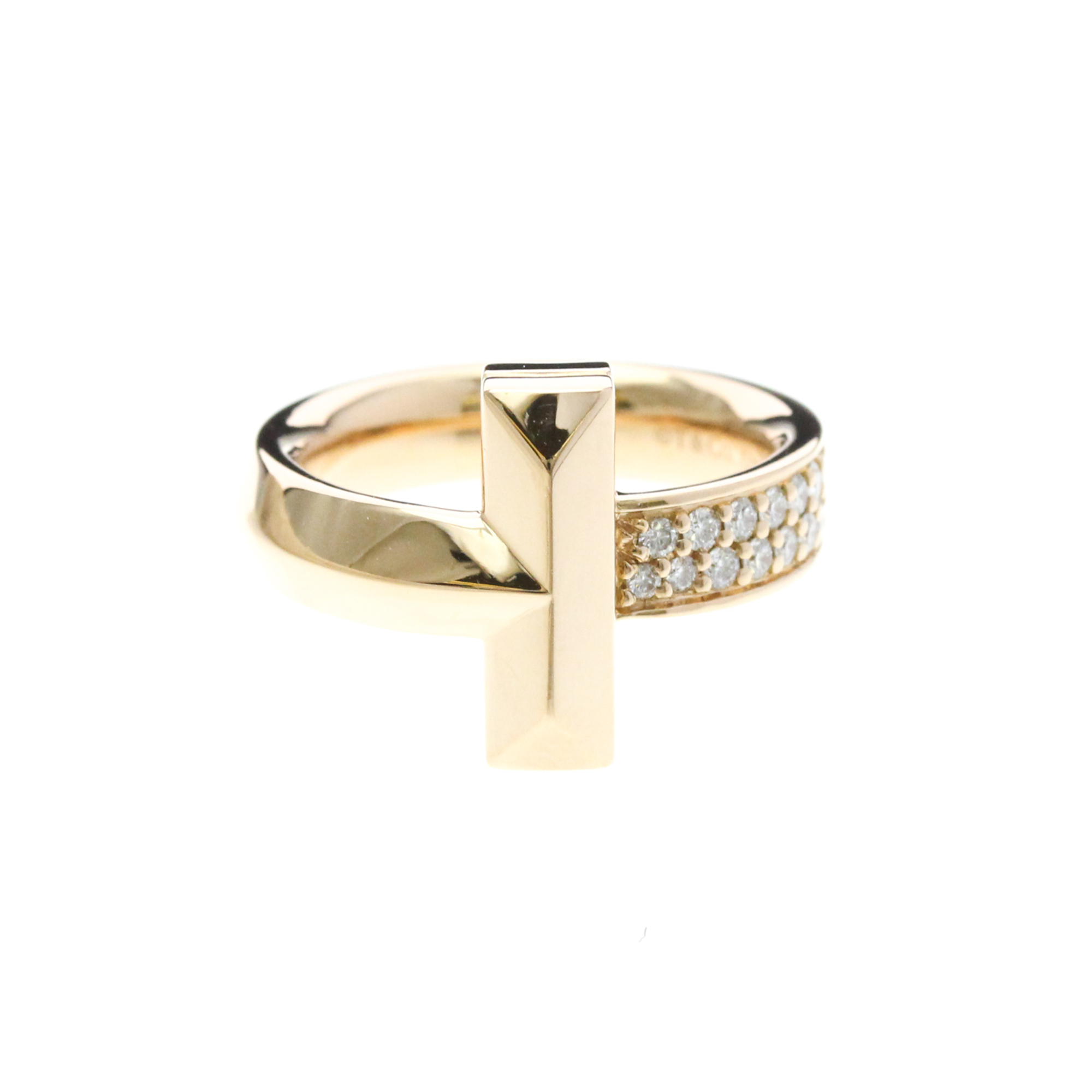 Tiffany T One Ring Diamond Wide Pink Gold (18K) Fashion Diamond Band Ring Carat/0.21 Pink Gold