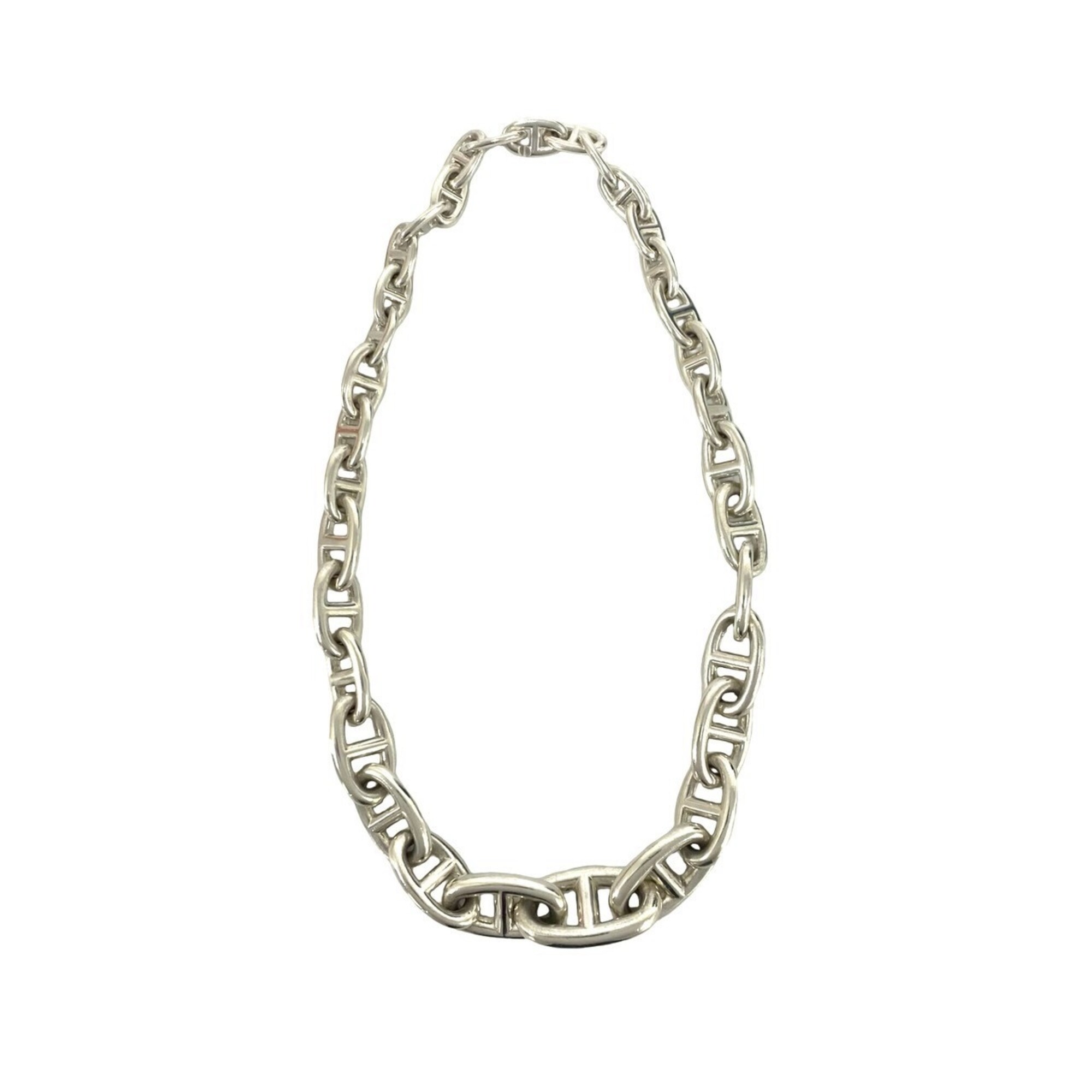 HERMES Chaine d\'Ancre Crescendo Necklace, Margiela Era, Sterling Silver 925 Chain Accessory, 04539