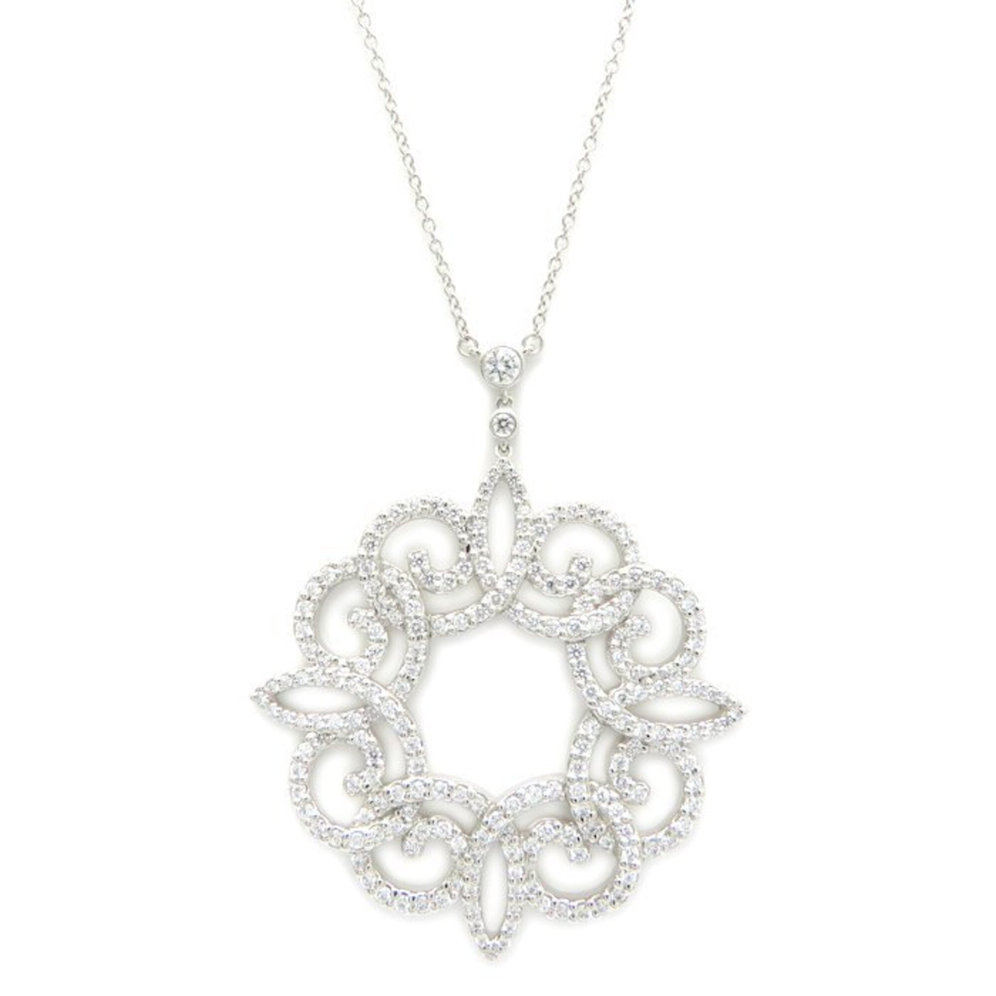 TIFFANY&Co. Tiffany Enchant Scroll Necklace with Diamonds, Platinum 950, Women\'s, 295605