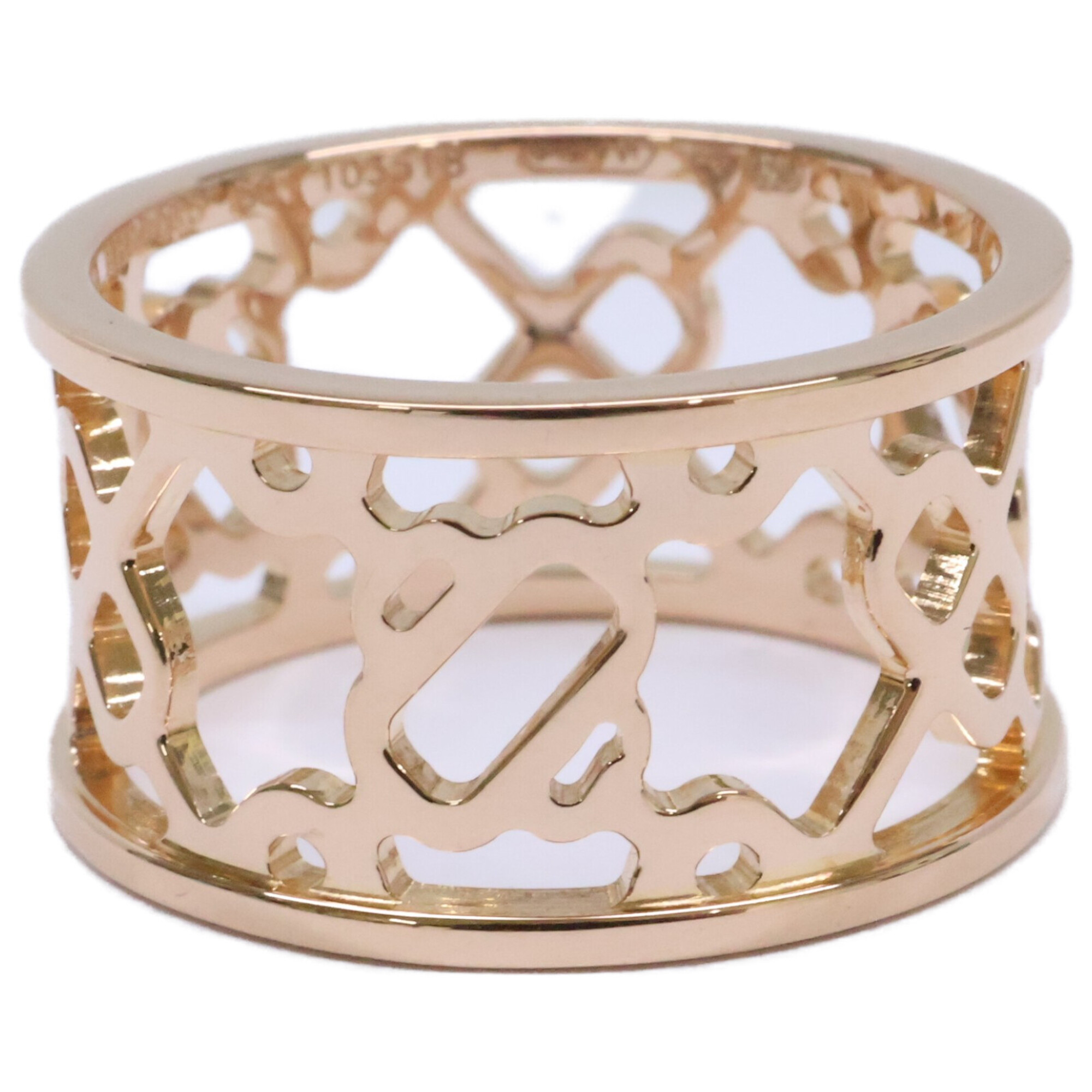 HERMES Hermes 750 Chaine d\'Ancre Passerelle Ring, Size 50, Yellow Gold, Newly Polished, Women\'s