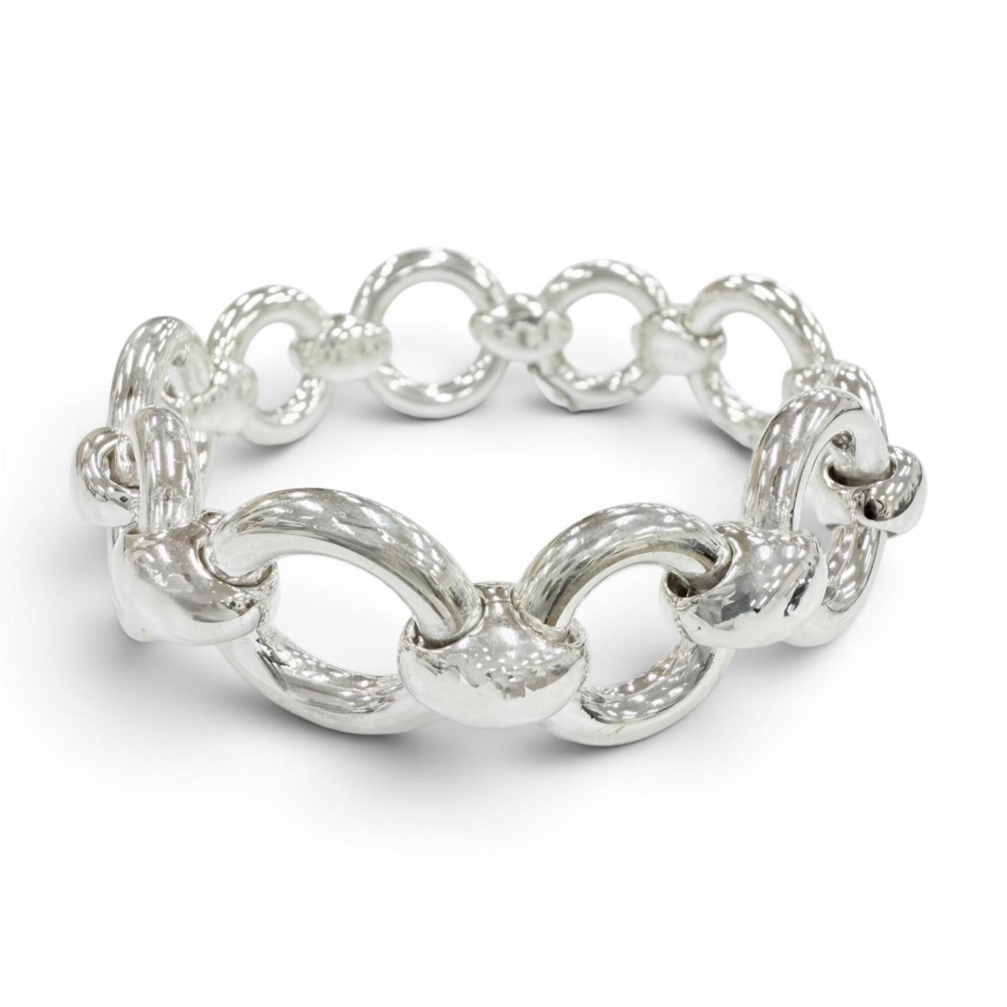 HERMES Vintage Frontaire Bracelet, SV925 Bangle, Silver, Weight 55.2g, Women\'s.