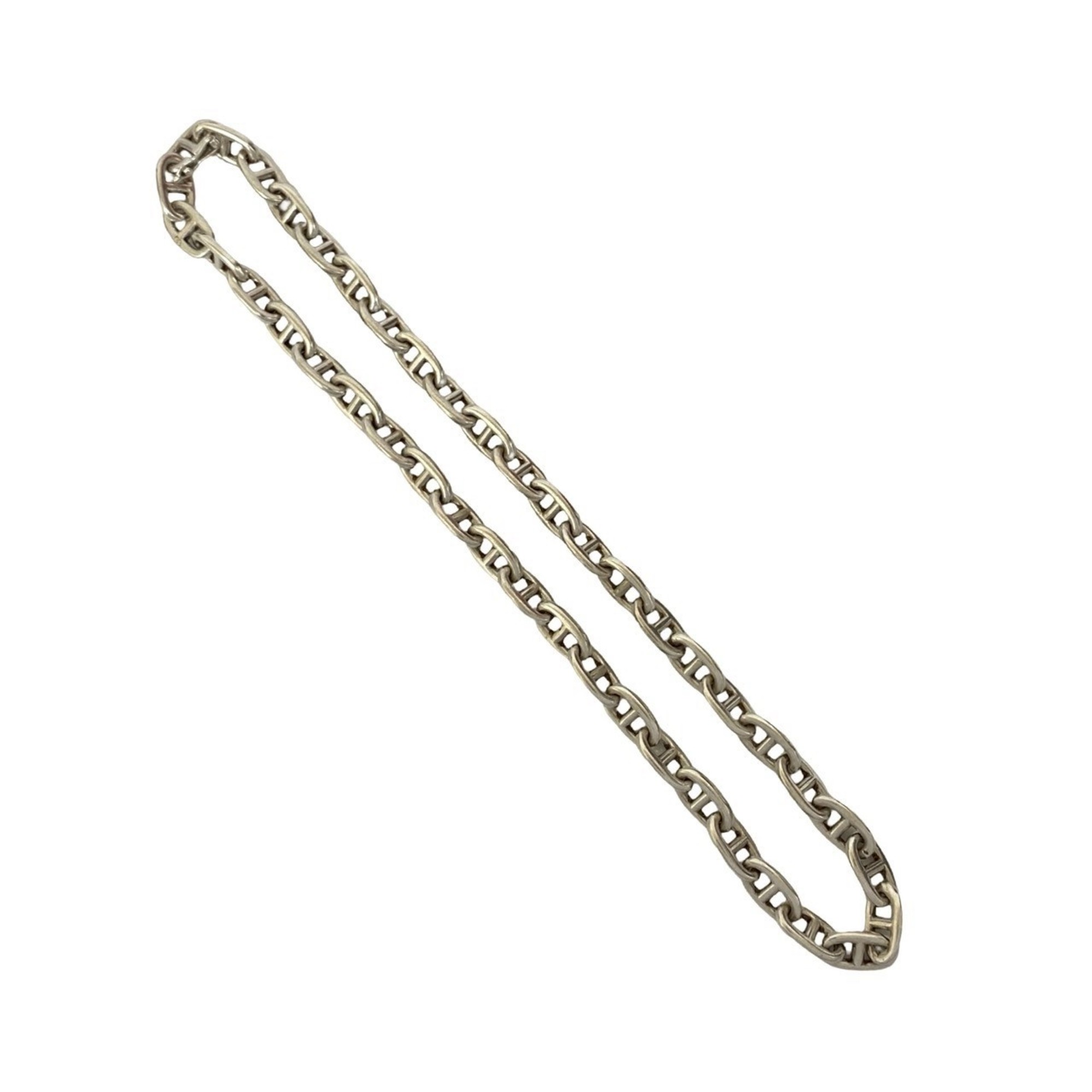 HERMES Chaine d\'Ancre PM Necklace, 43 links, cursive logo, sterling silver 925 chain, choker, 73039