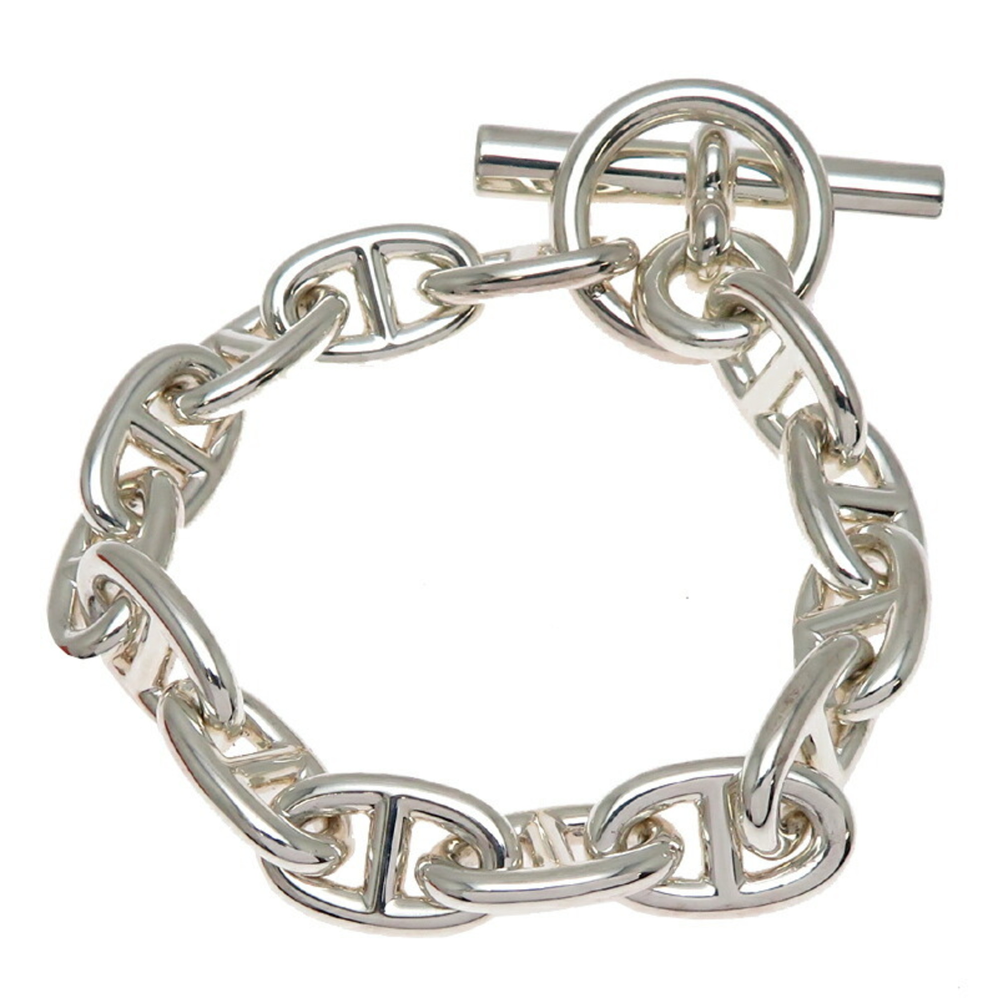 Hermes Chaine d\'Ancre 14 Links MM Women\'s and Men\'s Bracelet Sterling Silver