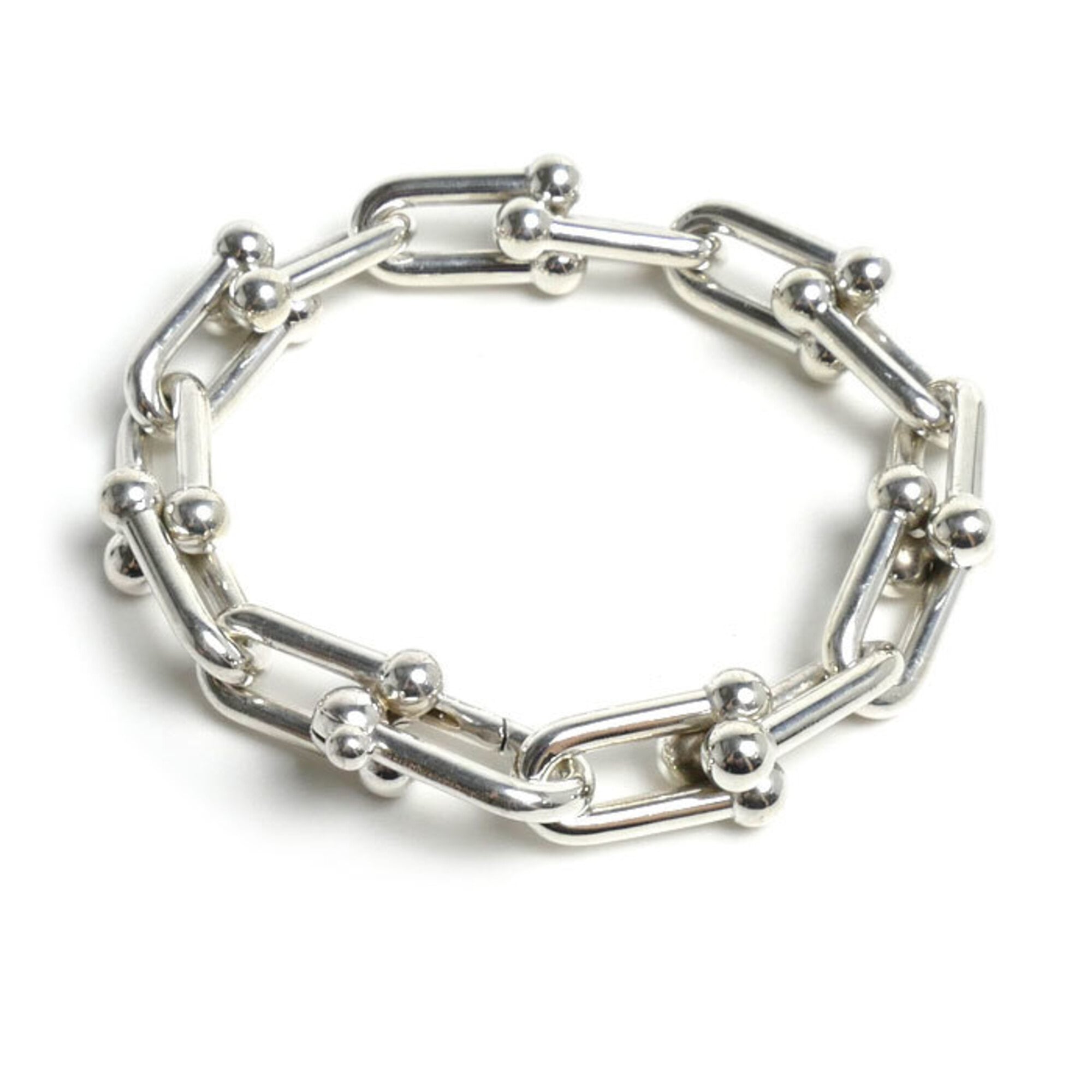 TIFFANY&Co. Tiffany & Co. Sterling Silver 925 Hardware Large Link Medium Bracelet 60153091 63.3g Men