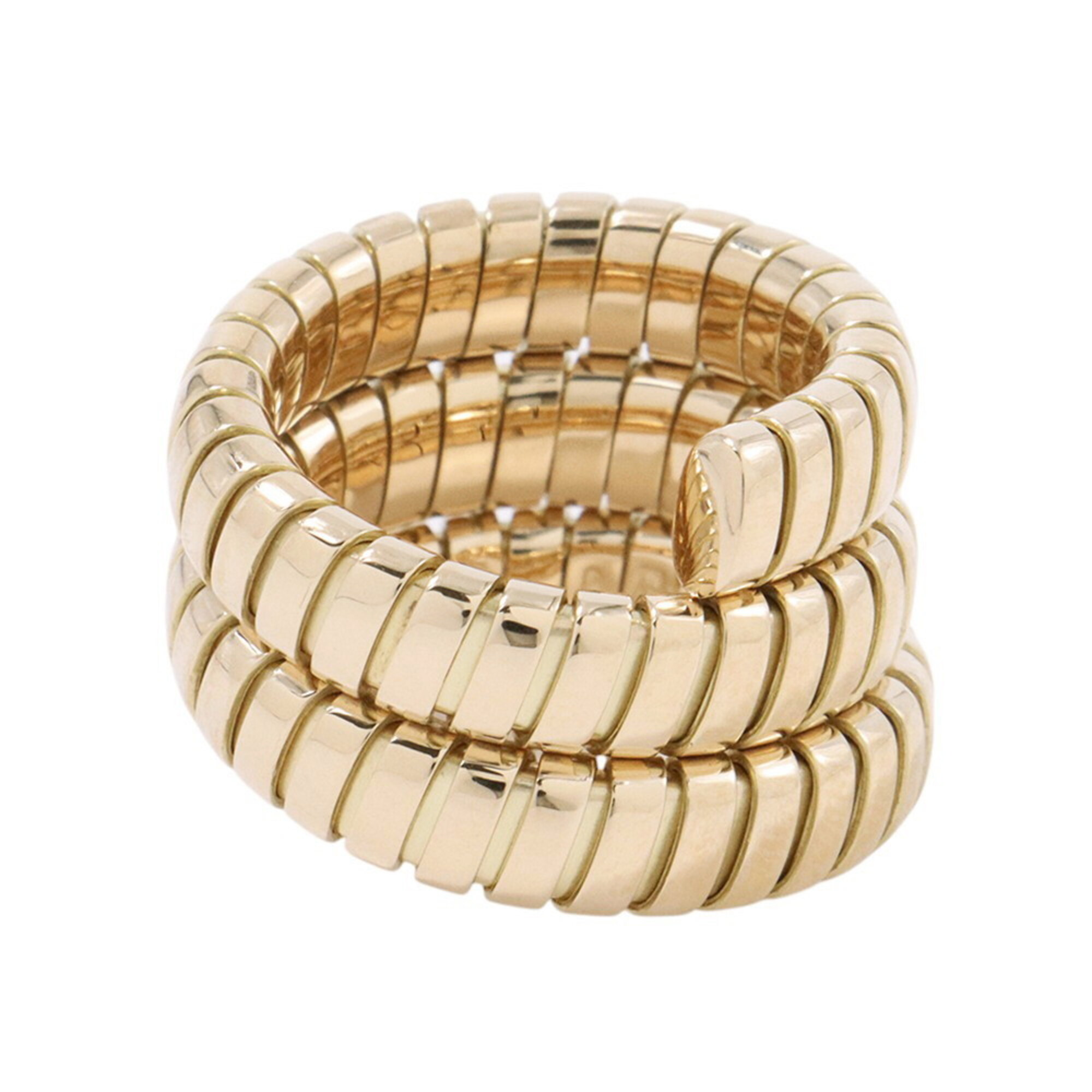 BVLGARI Tubogas Ring, 18K Yellow Gold, Size Approx.