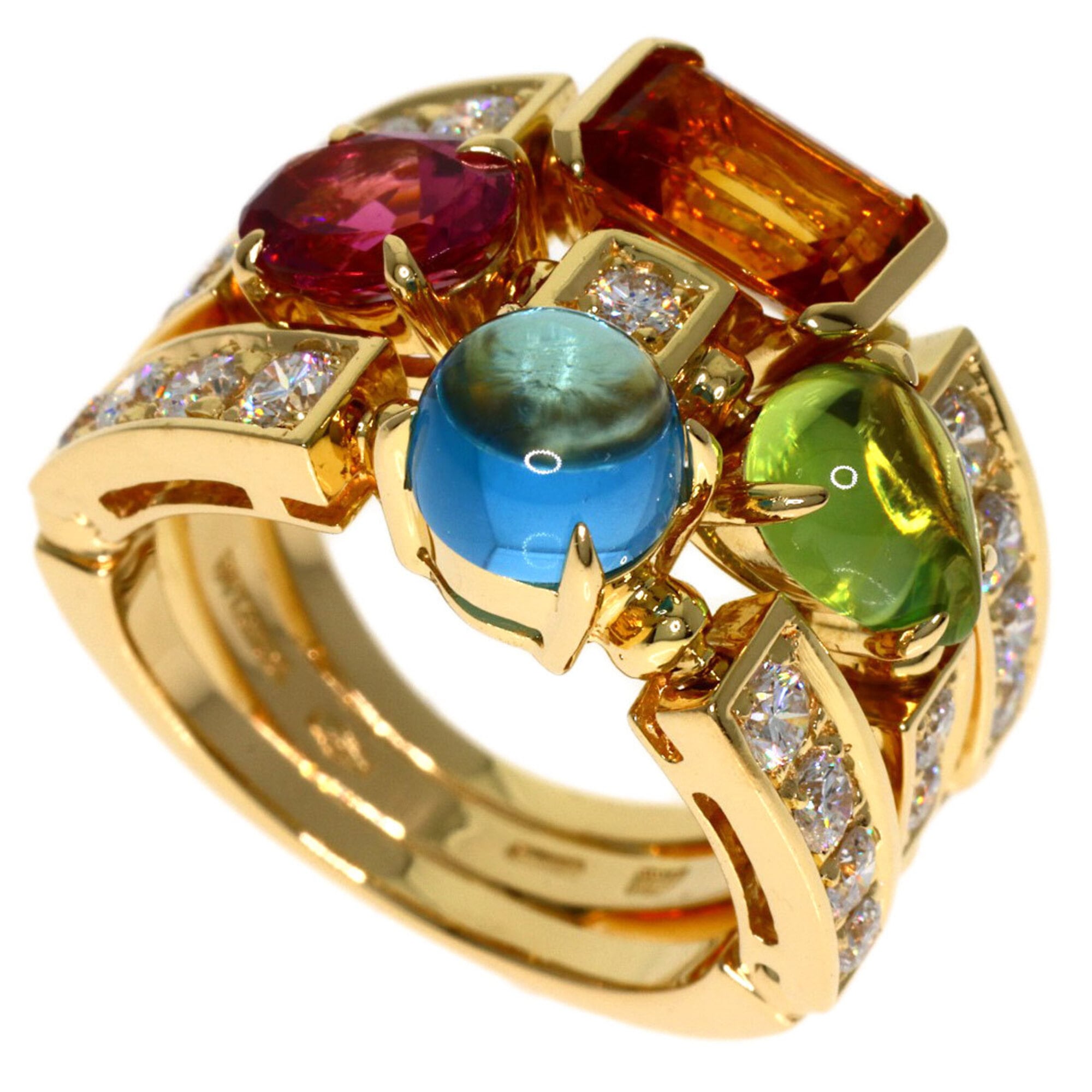 Bulgari Allegra Multi-Stone Diamond Ring, 18K Yellow Gold, Women\'s BVLGARI