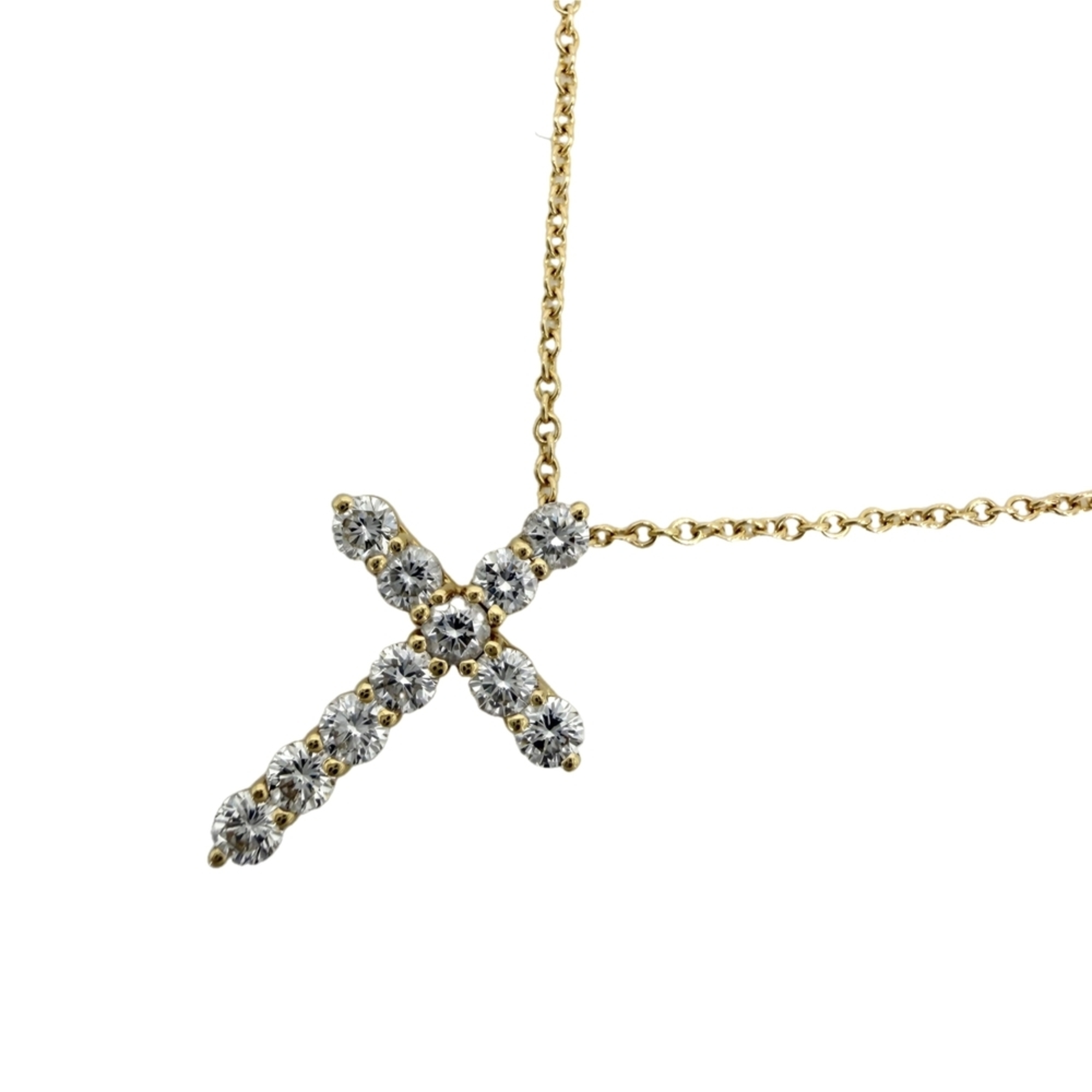 Tiffany & Co. Women\'s Necklace, Jewelry, Accessory, Cross Pendant, Small, 18K Yellow Gold (Au750),