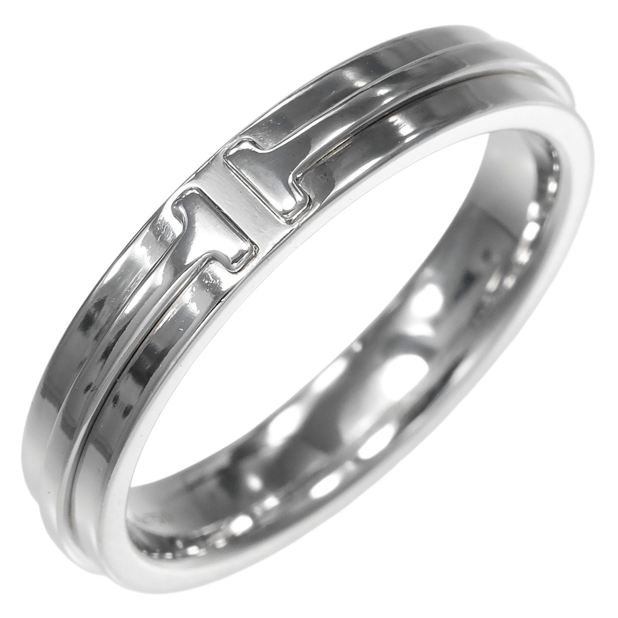 Tiffany & Co. T Narrow Ring, Size 23.5, 18K White Gold, Approx. 9.3g.