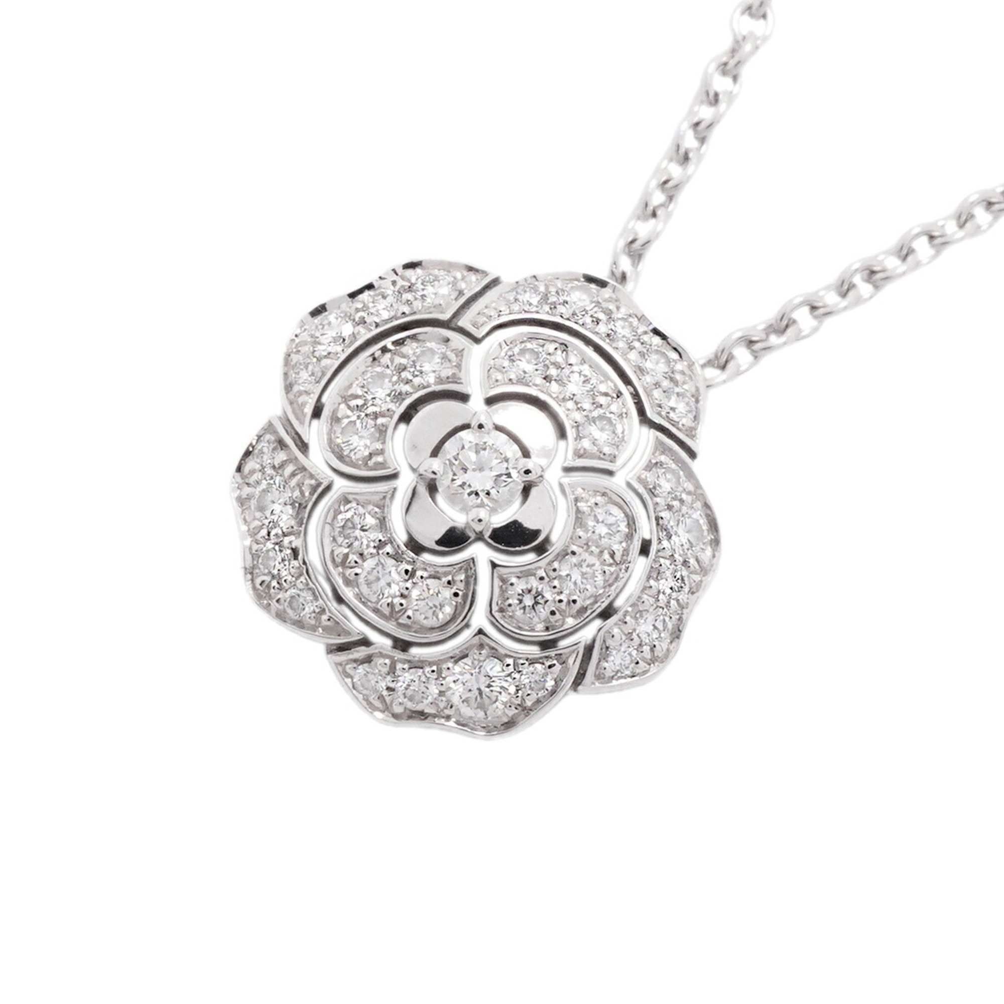 Chanel Camellia Necklace, 18K White Gold, Diamond, Women\'s, P3550588