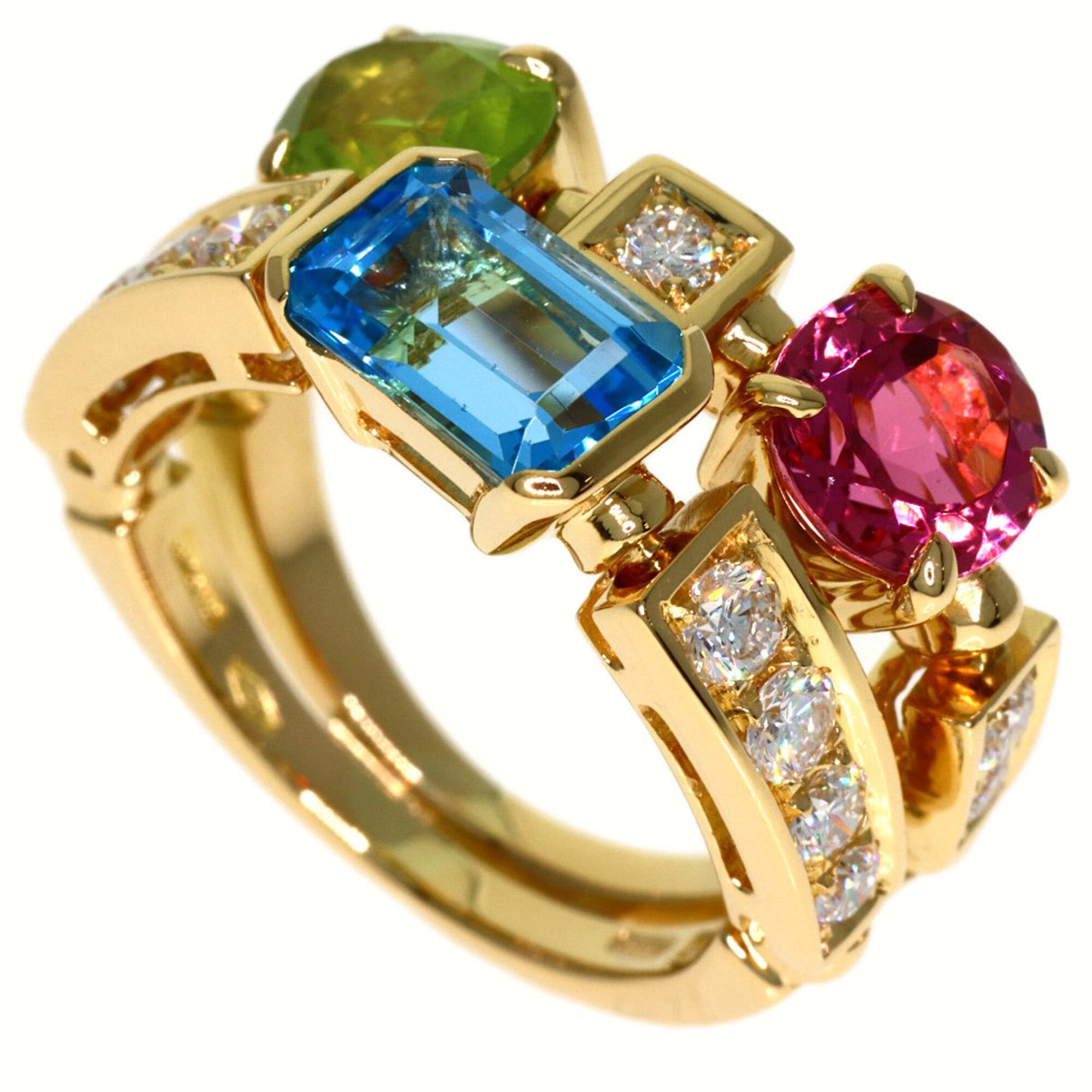 Bulgari Allegra Multi-Stone Diamond Ring, 18K Yellow Gold, Women\'s BVLGARI
