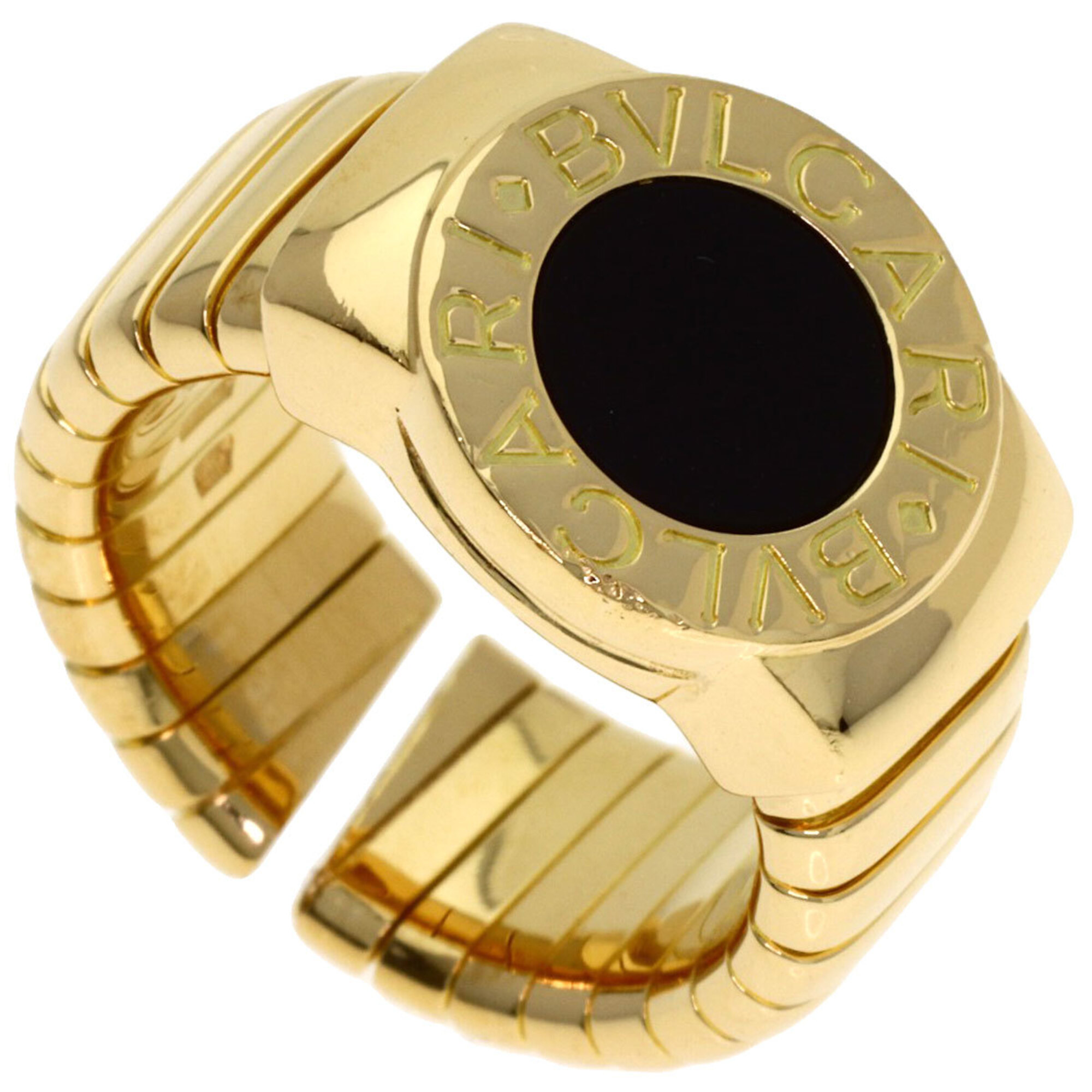 BVLGARI Onyx Ring, 18K Yellow Gold, Women\'s