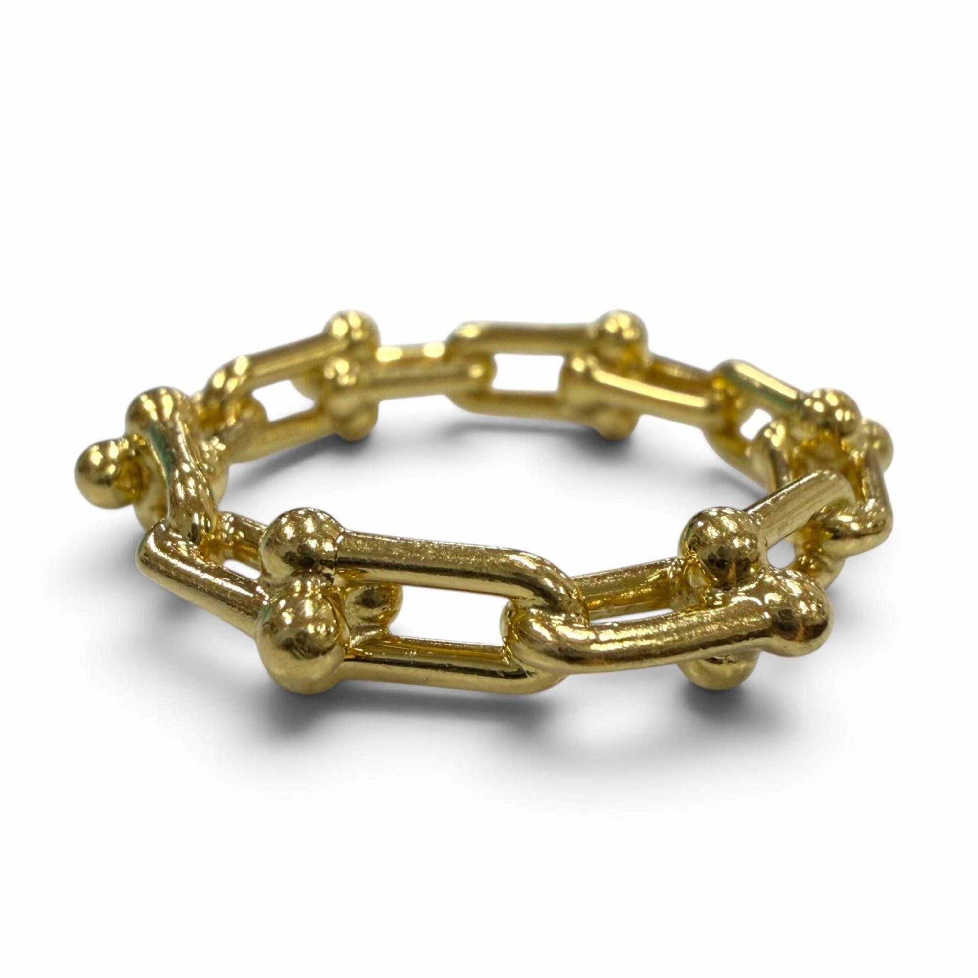 TIFFANY&Co. Tiffany HardWear Microlink AU750 Ring, purchased June 2024, Yellow Gold, Size 15, Made i
