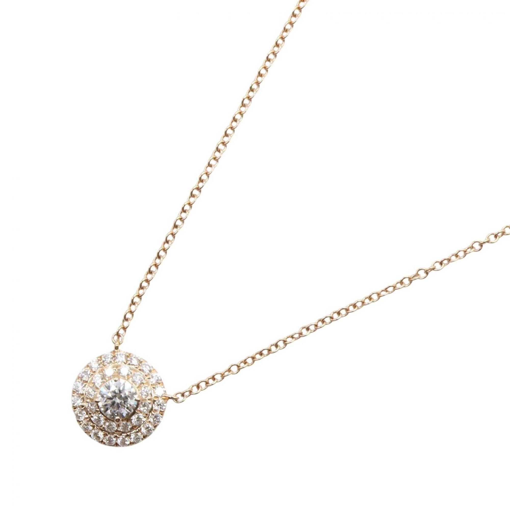 Tiffany & Co. Soleste Diamond Necklace, 18K Pink Gold (PG), Diamond, Women\'s, Tone, Clear Tone