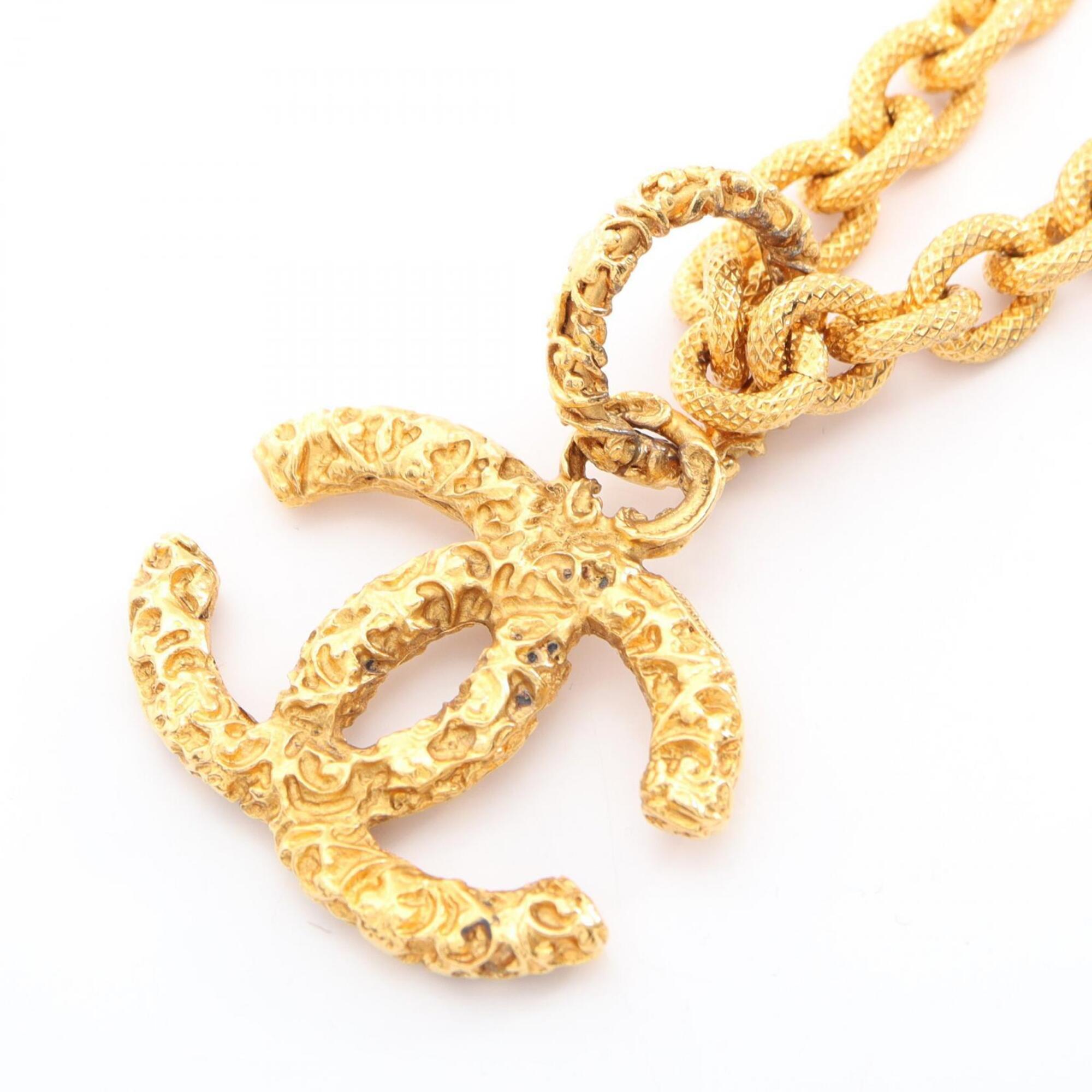 Chanel Coco Mark Necklace, Gold Plated (GP), Women\'s, Tone