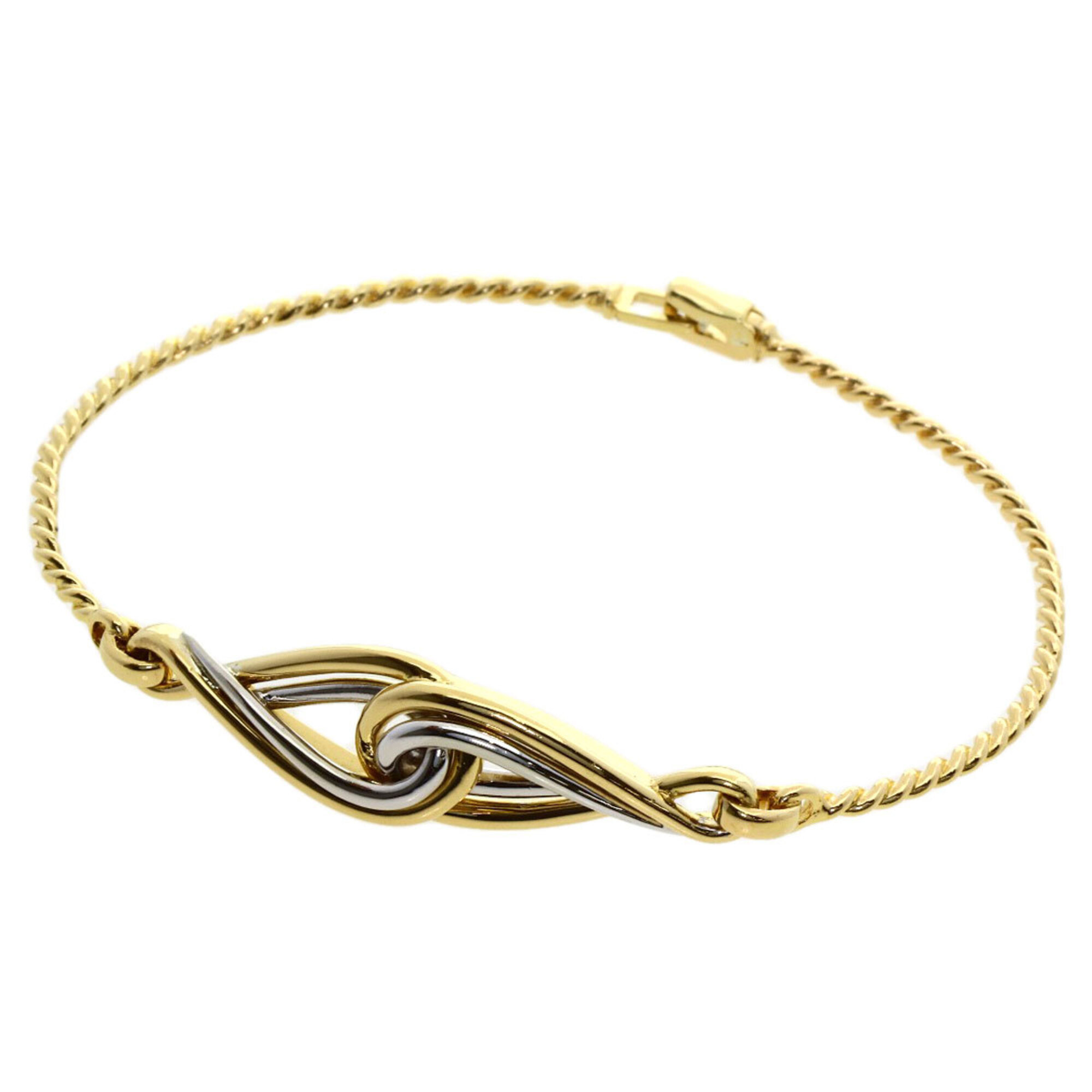 Christian Dior Twist Motif Bracelet, 18K Yellow Gold/18KWG, Women\'s.