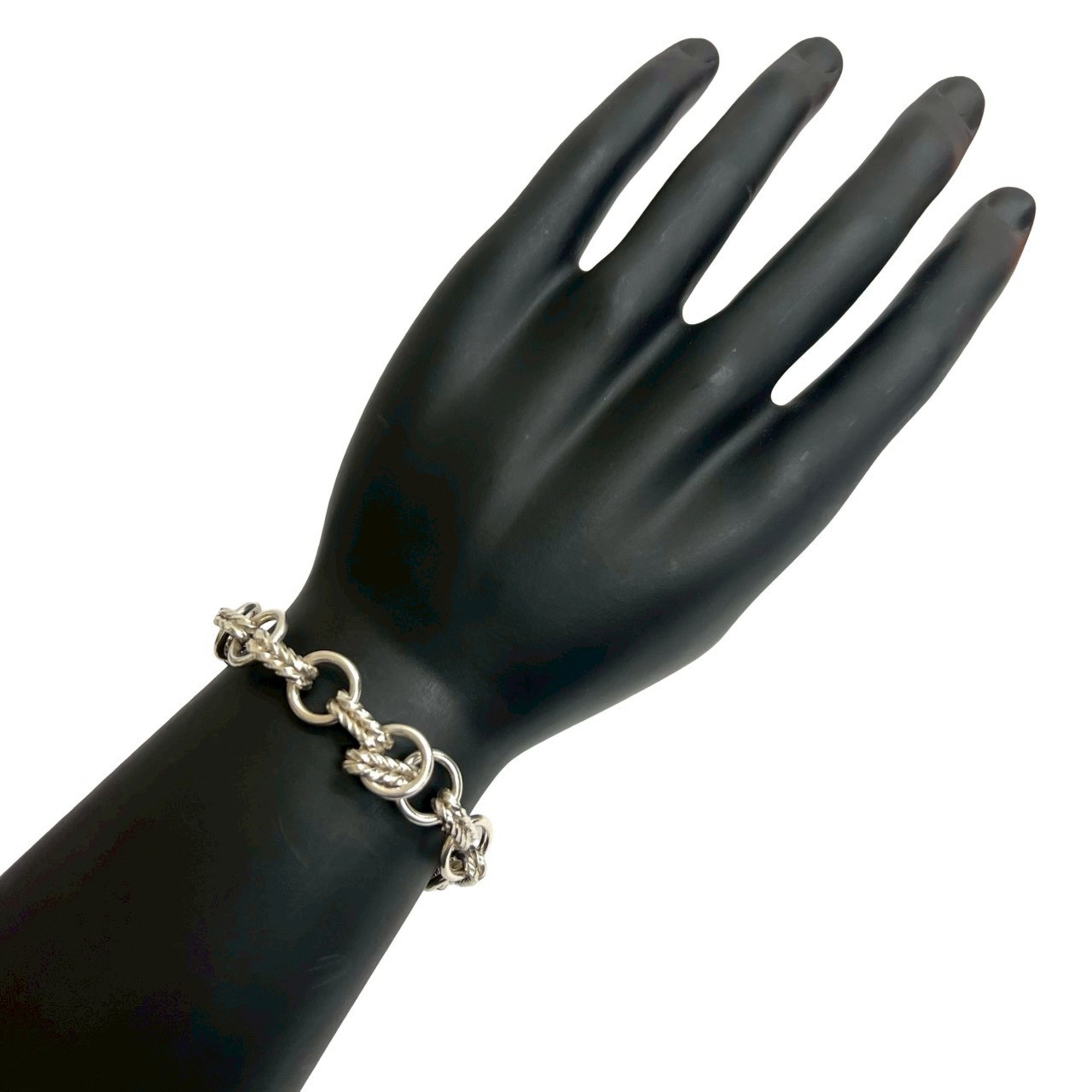 HERMES 60s Silver 800 Chain Bracelet/Bangle for Men and Women 37384