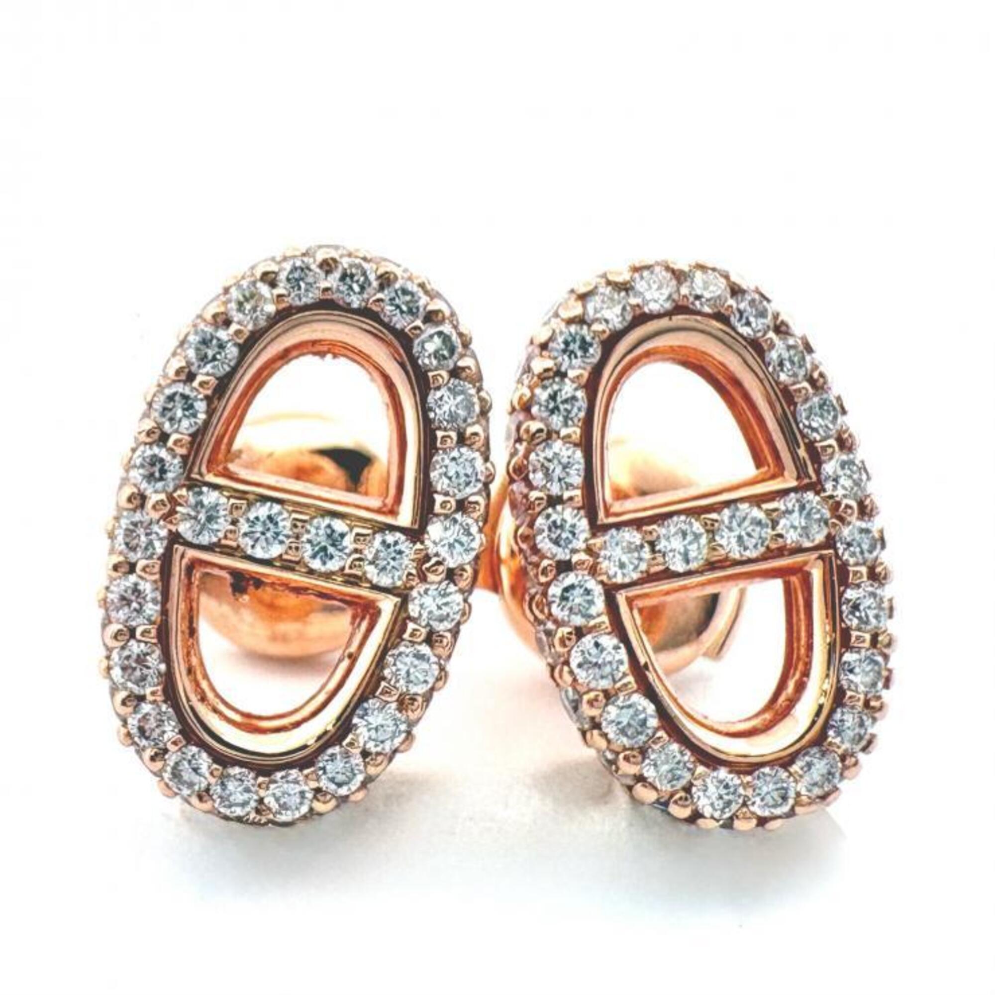 Hermes K18PG Farandole Earrings Diamond Pink Gold Au750 HERMES