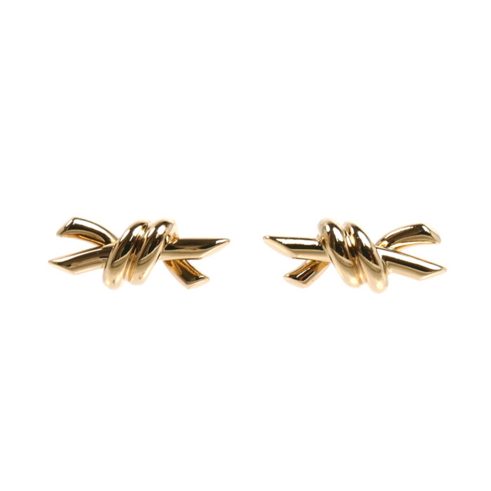 TIFFANY&Co. Tiffany 18KPG Pink Gold Knot Small Earrings 75123698 3.9g Women\'s