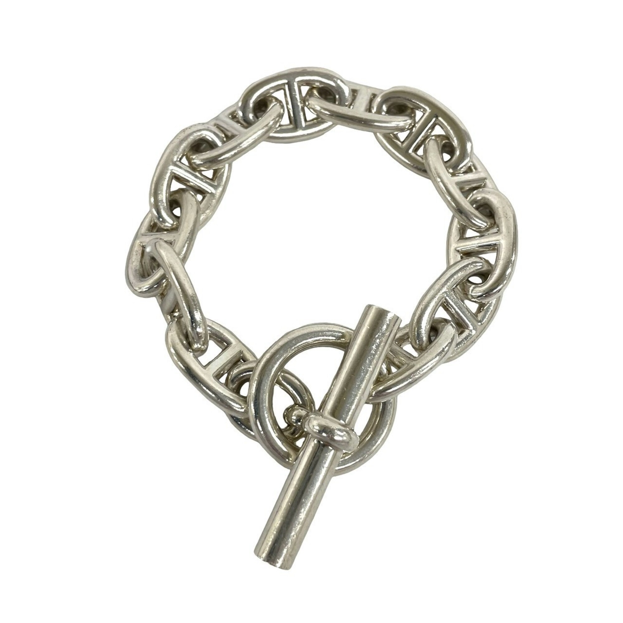 HERMES Chaine d\'Ancre TGM 12-link bracelet, sterling silver 925, men\'s accessory, silver, 32208
