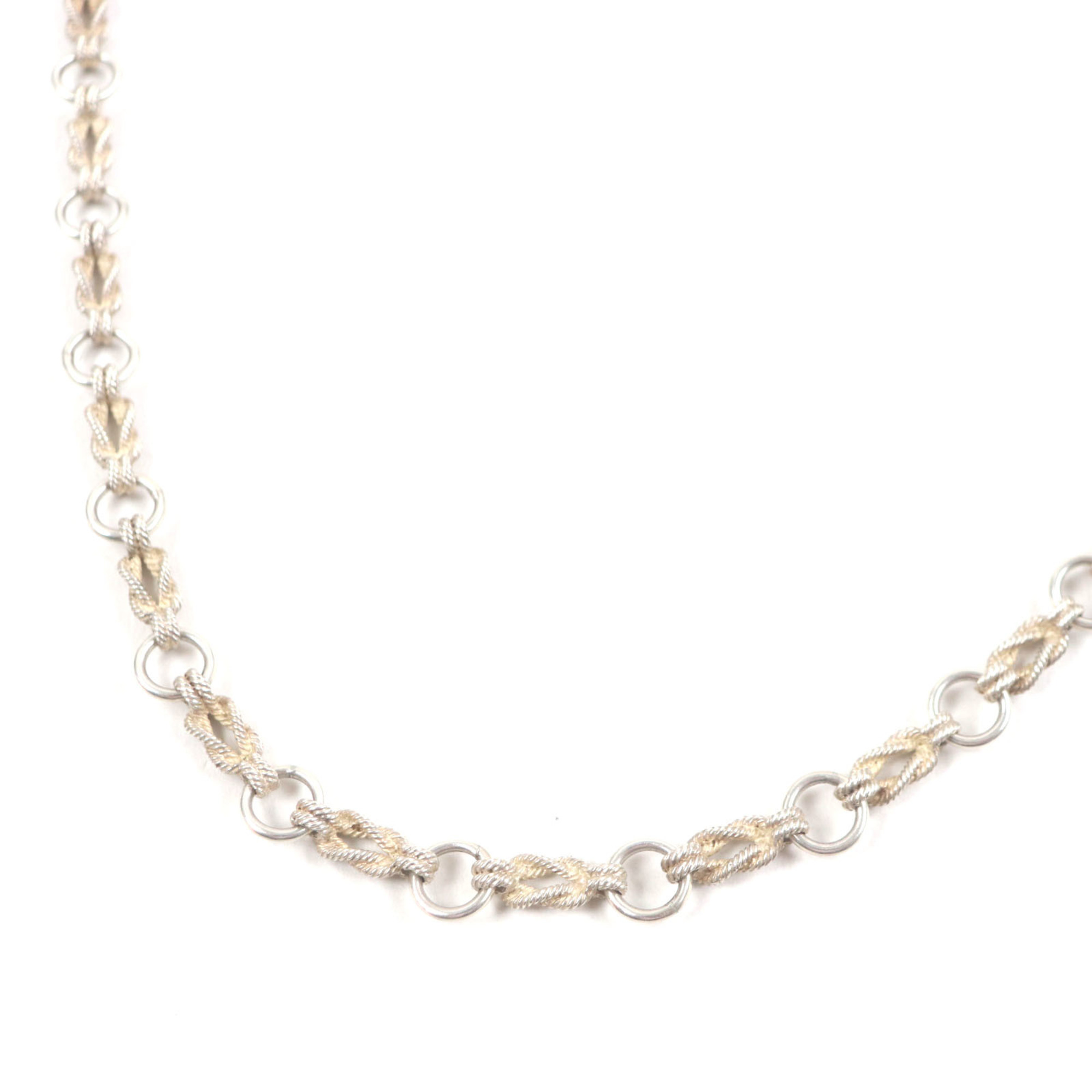 HERMES Vintage Audienne Long Chain Necklace, Silver, 82cm, with Case, Men\'s and Women\'s Accessorie
