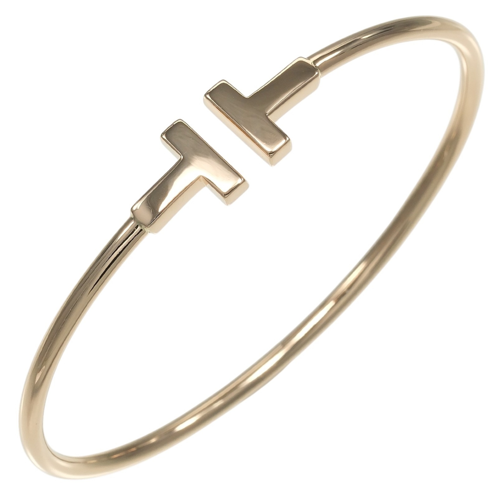 Tiffany & Co. T-Wire Bracelet, Inner Circumference Approx. 15.5cm, 18K Pink Gold, 7.78g.
