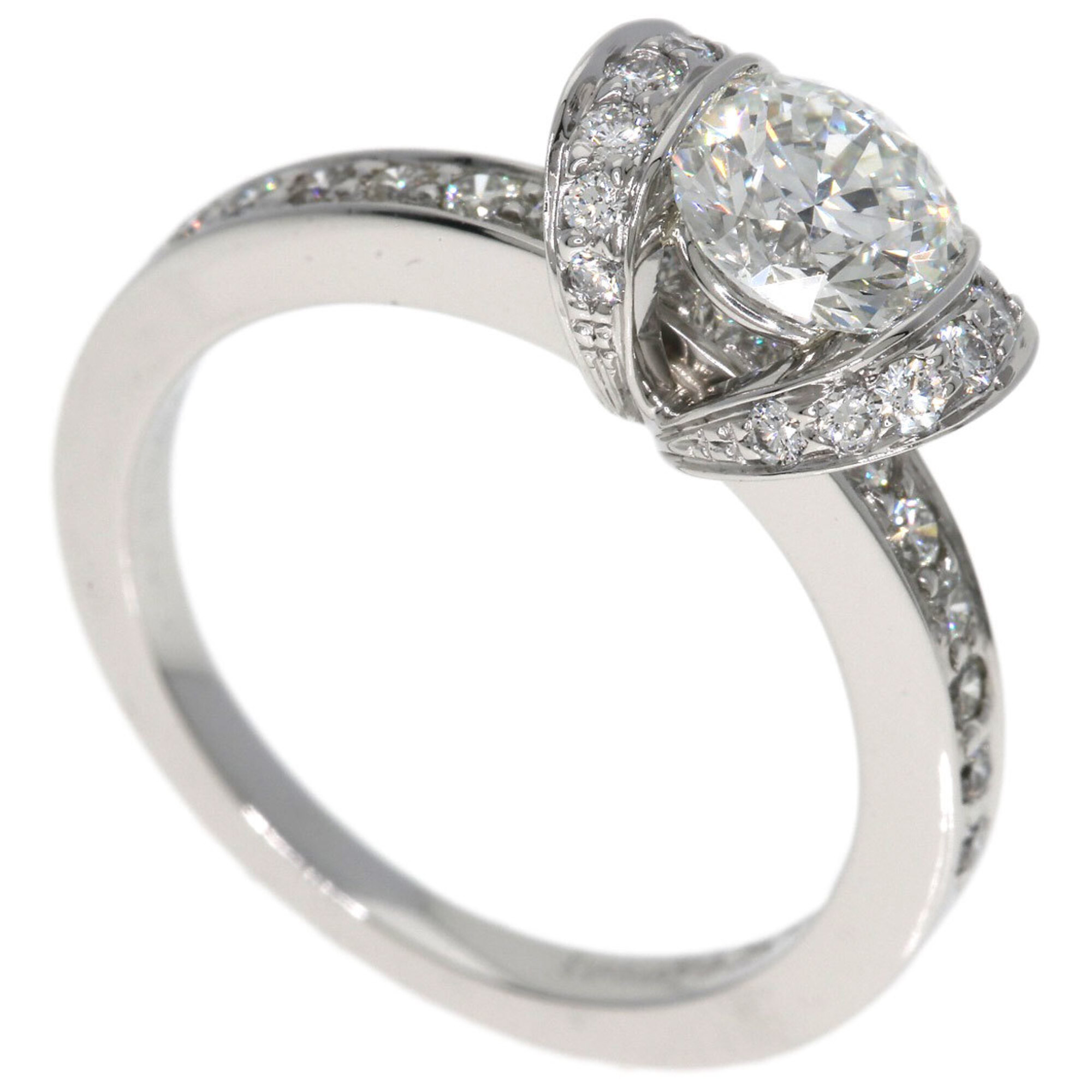 Tiffany & Co. Ribbon Diamond Ring, Platinum PT950, Women\'s Ring.