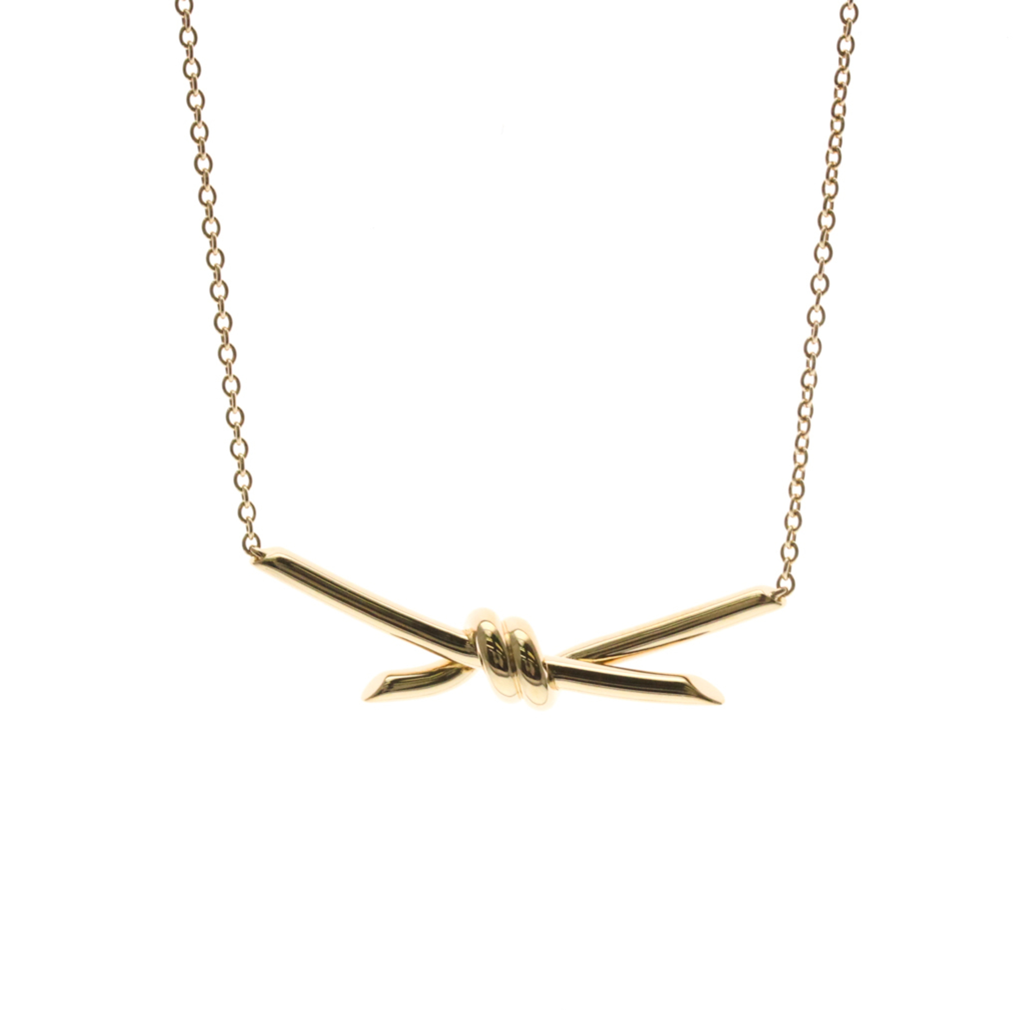 Tiffany Knot Necklace Pink Gold (18K) No Stone Men,Women Fashion Pendant Necklace (Pink Gold)