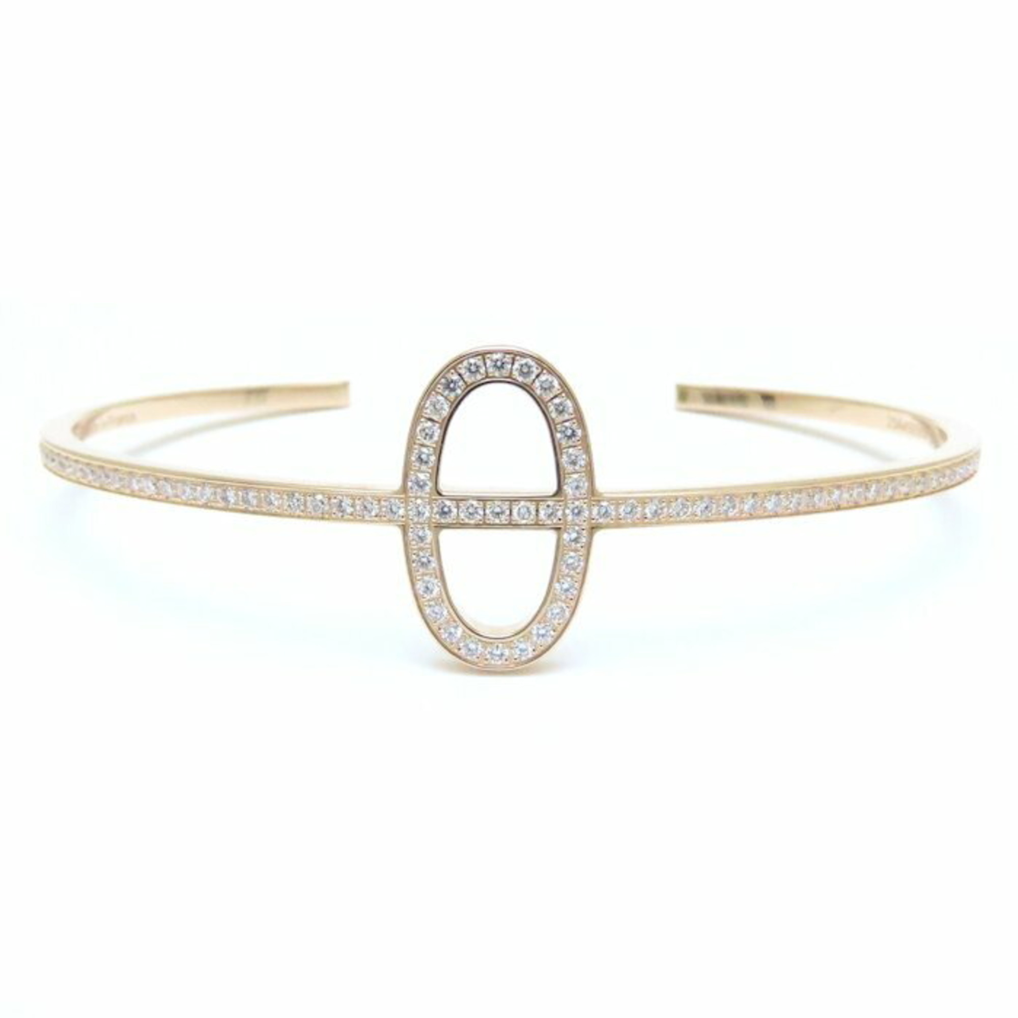 HERMES Chaine d\'Ancre Contour Bangle with 0.84ct Diamonds in 18KPG, Women\'s, 294639