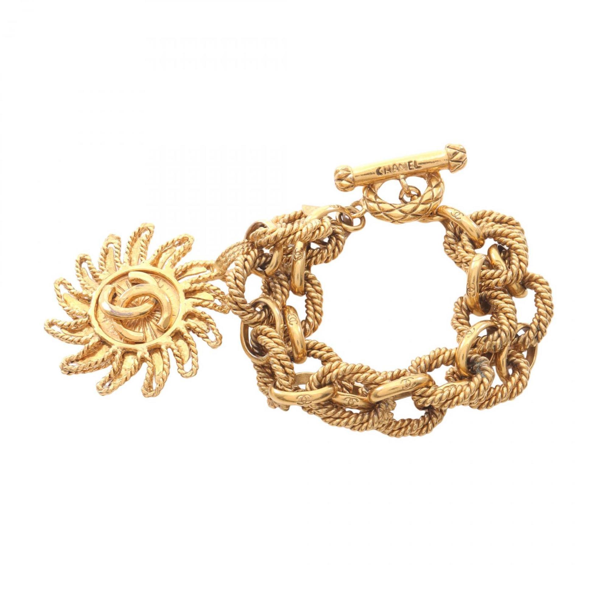 CHANEL Coco Mark Bracelet, Gold Plated, Women\'s
