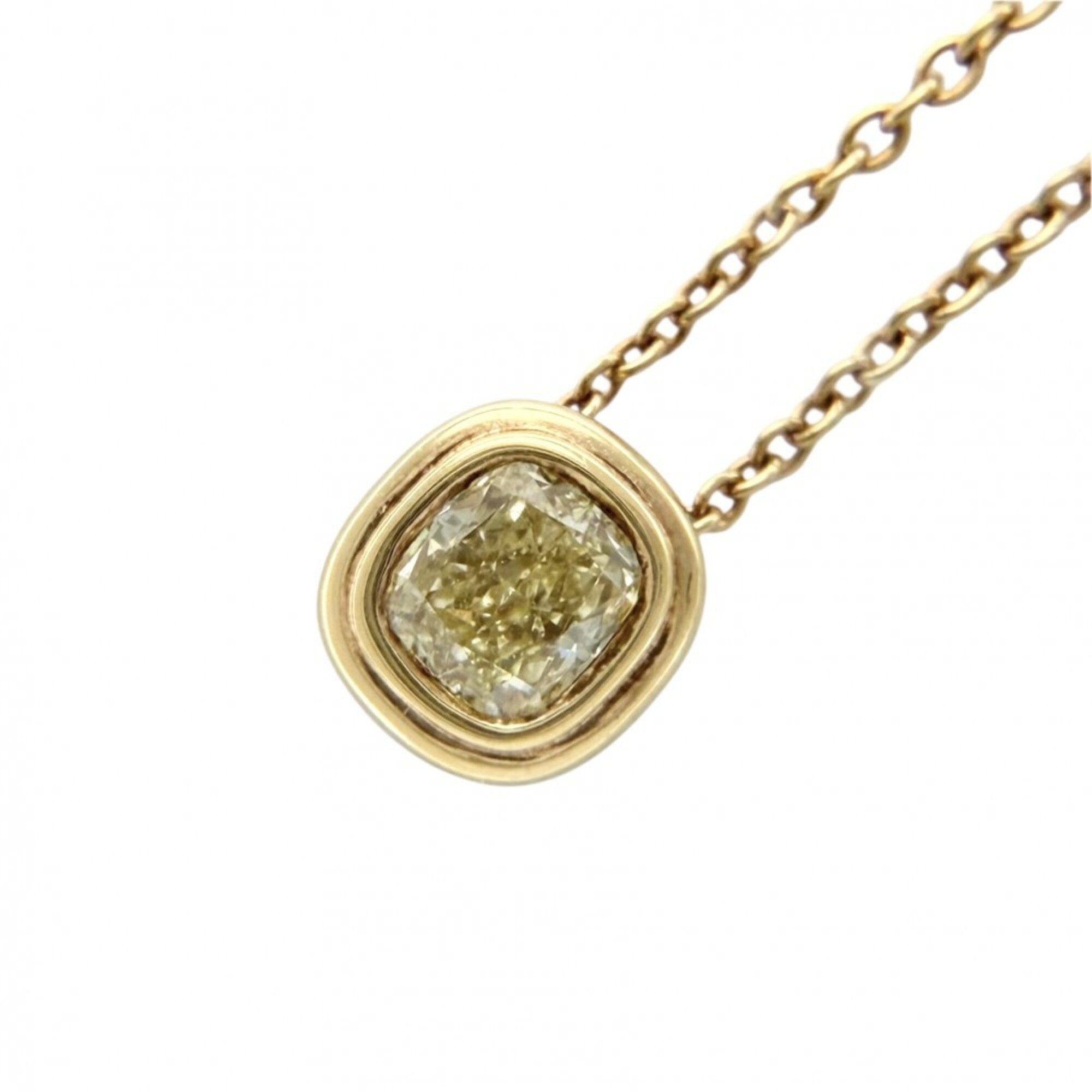 Tiffany & Co. Bizet Necklace for Women, Single Diamond, 18K Yellow Gold (Au750), Approx. 2.2g