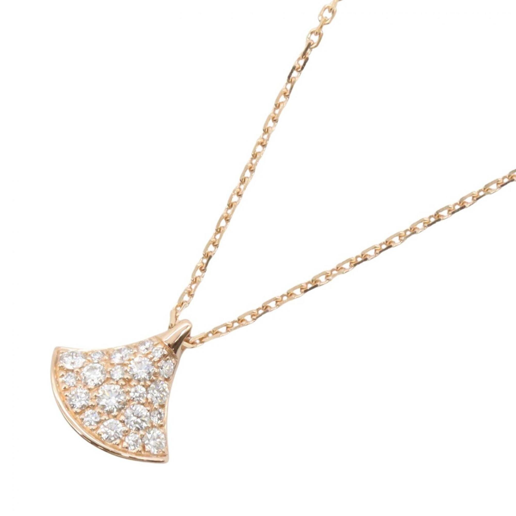 BVLGARI Diva\'s Dream Diamond Necklace, 18K Pink Gold (PG), Diamond, Women\'s, Tone, Clear 361446