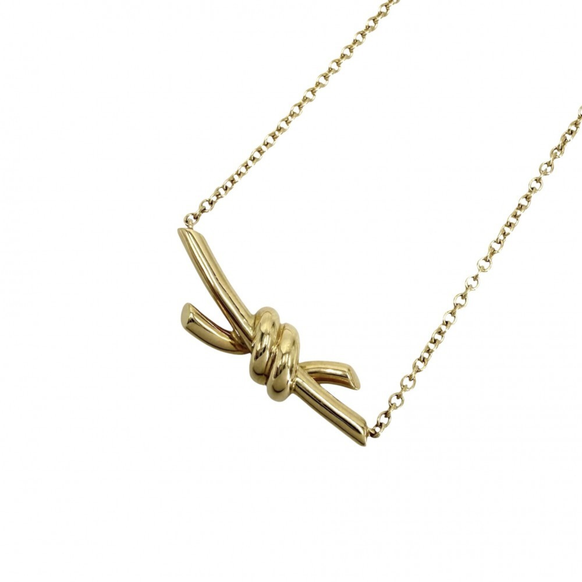Tiffany & Co. Knot Necklace for Women, Adjustable, 18K Yellow Gold (Au750), Approx. 3.9g