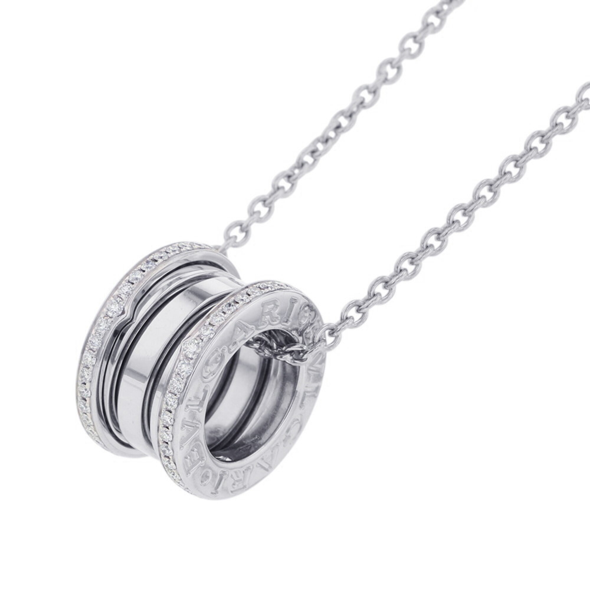 BVLGARI B-zero1 Diamond Necklace in 18K White Gold.