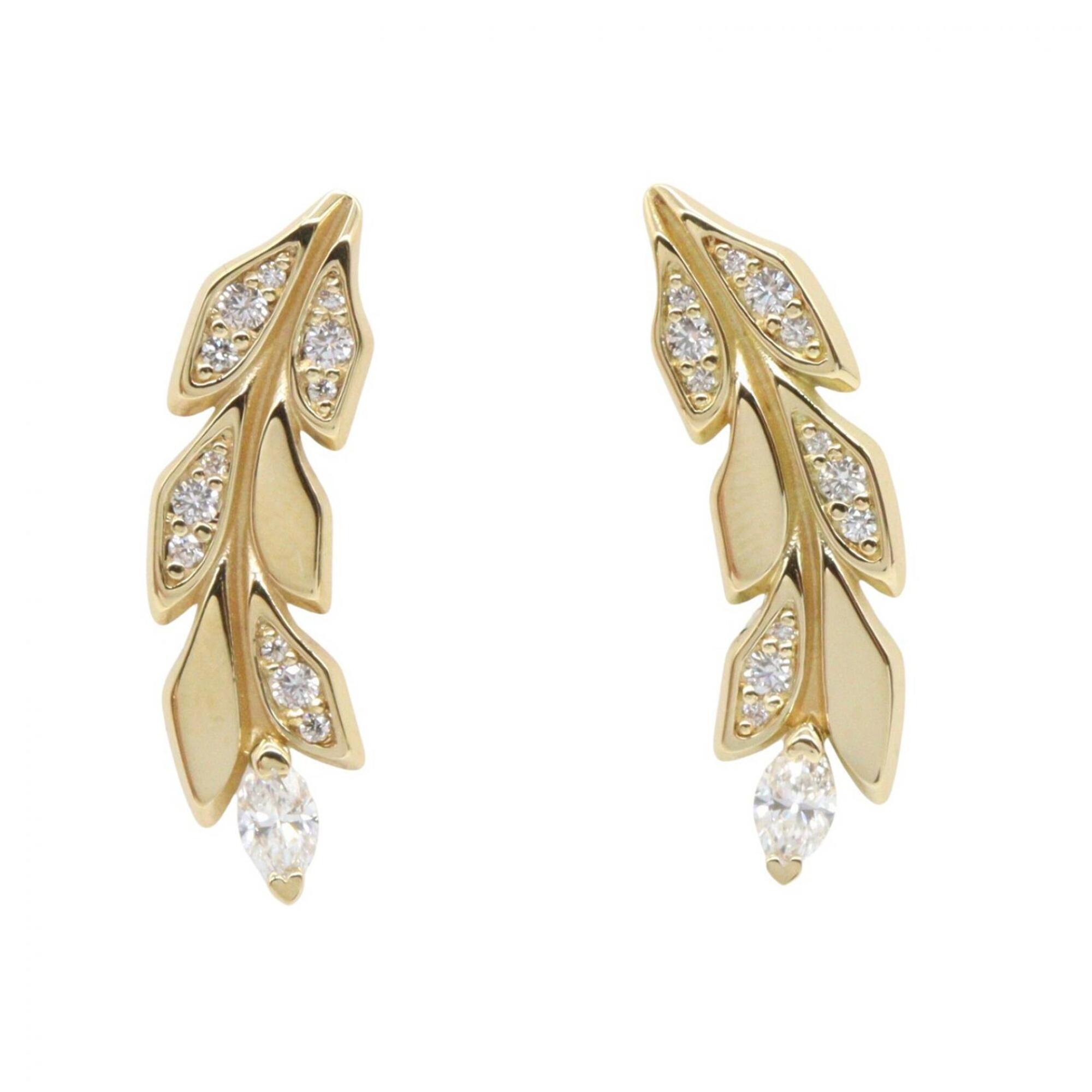 Tiffany & Co. Victoria Vineclimber Earrings, 18K (Yellow Gold) Diamond Women\'s, Gold Tone, Clear To