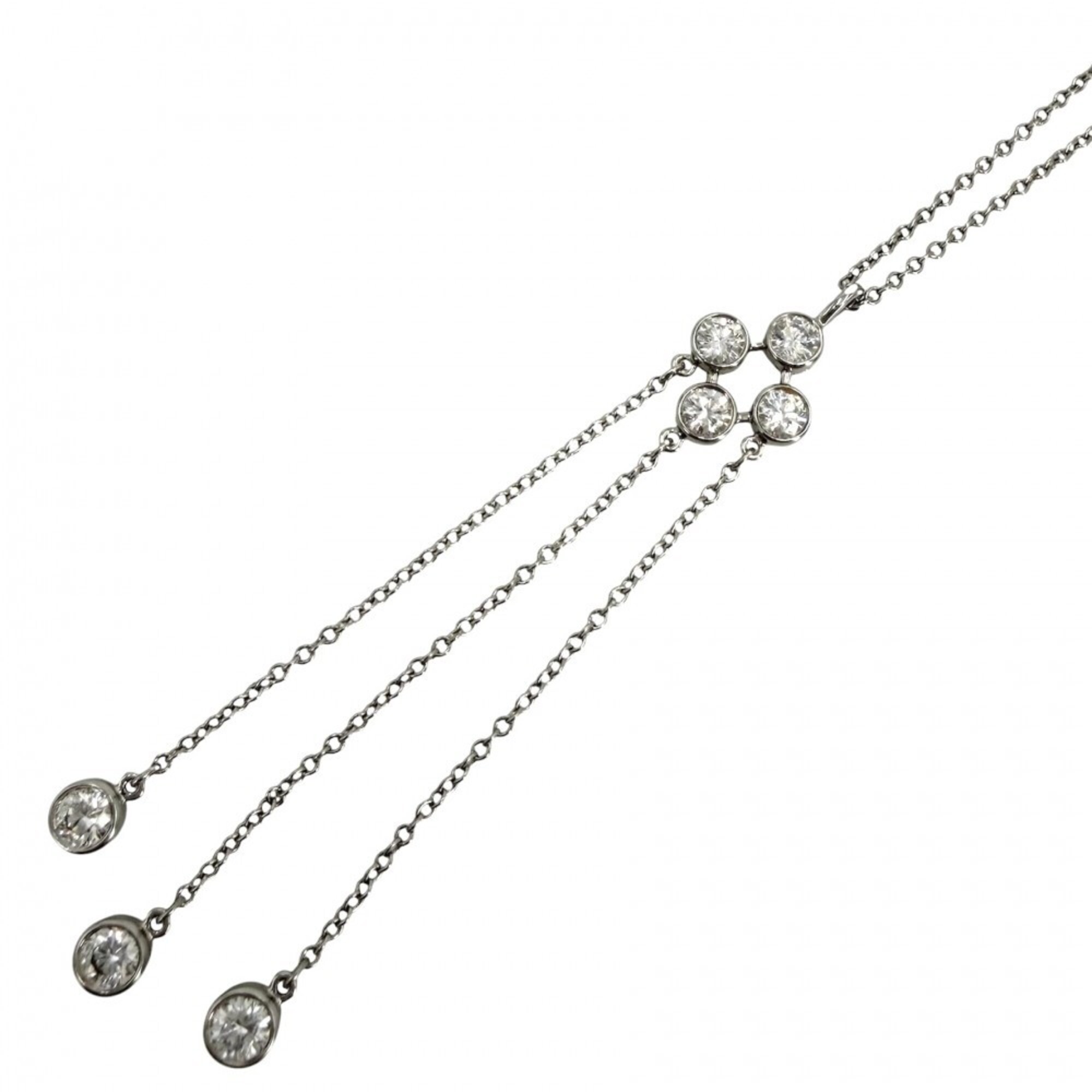 Tiffany & Co. Jazz Necklace for Women, Platinum 950 with Diamonds, Silver, Approx. 4.2g
