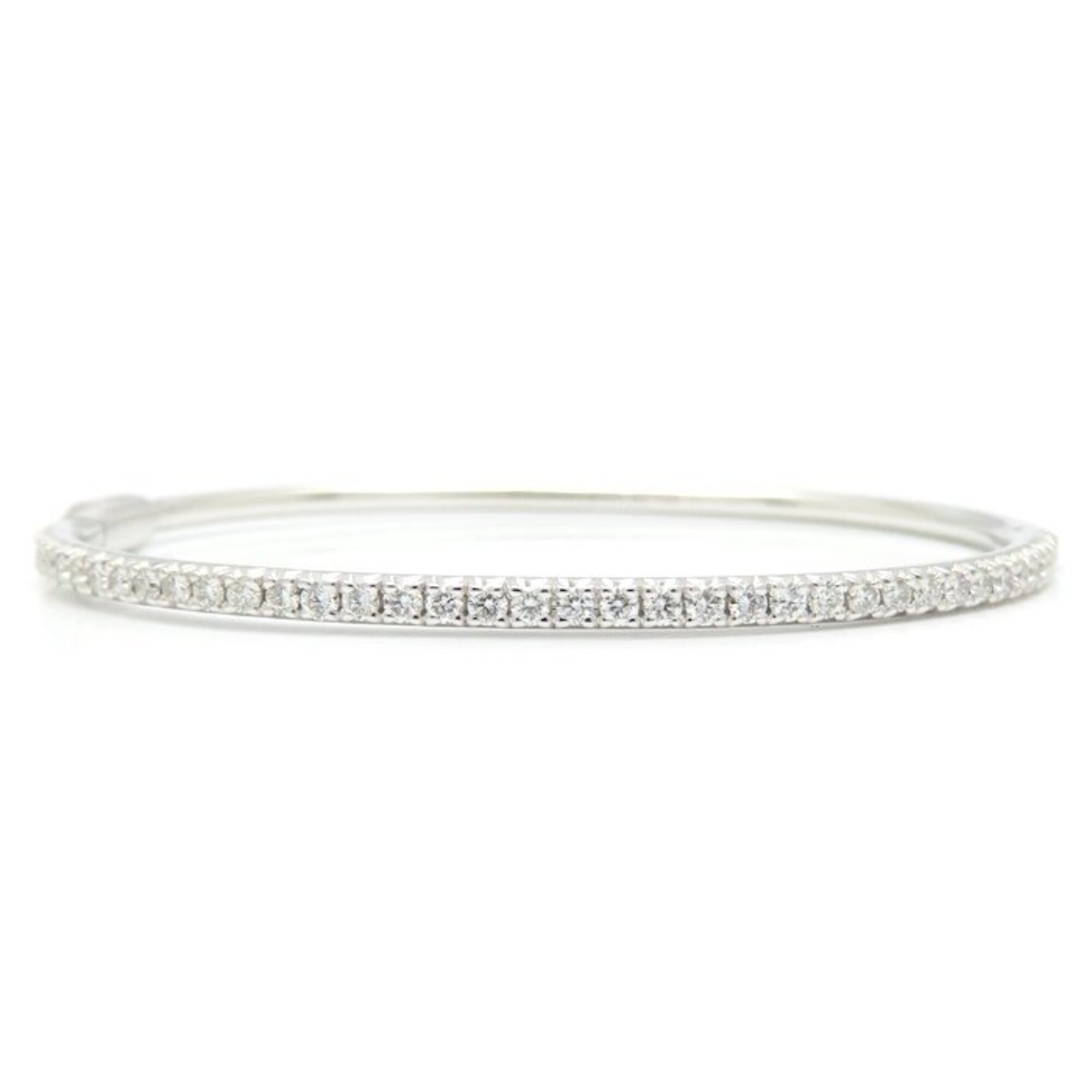 TIFFANY&Co. Tiffany Metro Hinge Bangle Diamond Bracelet 18K White Gold Women\'s 295809